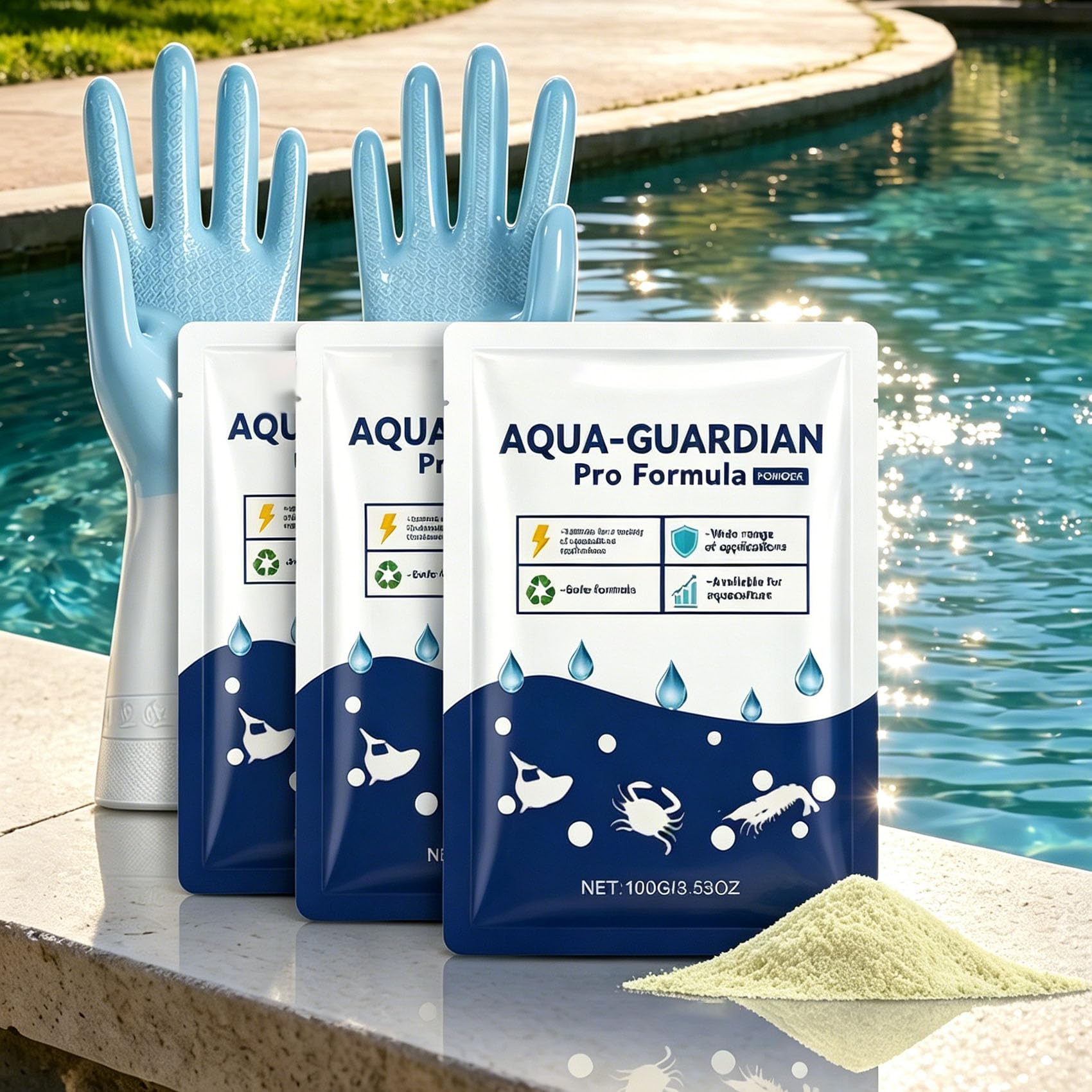 Aqua-Guardian Pro Formula, Teichklärer für klares Wasser Verlängert die Intervalle für Wasserwechsel, beseitigt sanft Schmutzpartikel und erleichtert die zukünftige Pflege für stets frische (3PCS)