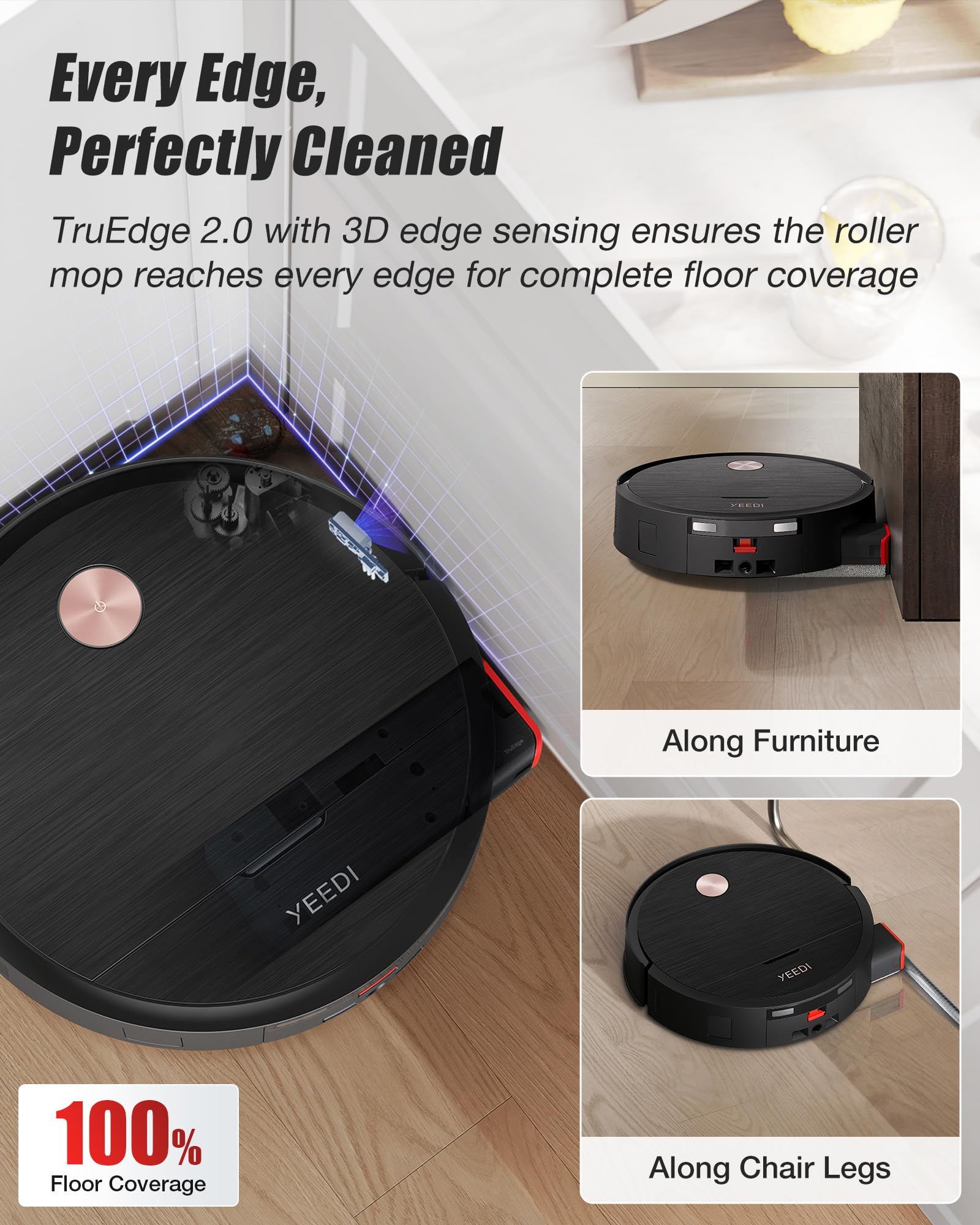 Yeedi S16 Plus Robot Vacuum & Mop with Automatic Omni Station, Blast 16,600Pa Suction, OZMO Roller Self-Wash Mopping, ZeroTangle 3.0, Triple Lift Floor Lift, AI-Powered Navigation and Mapping