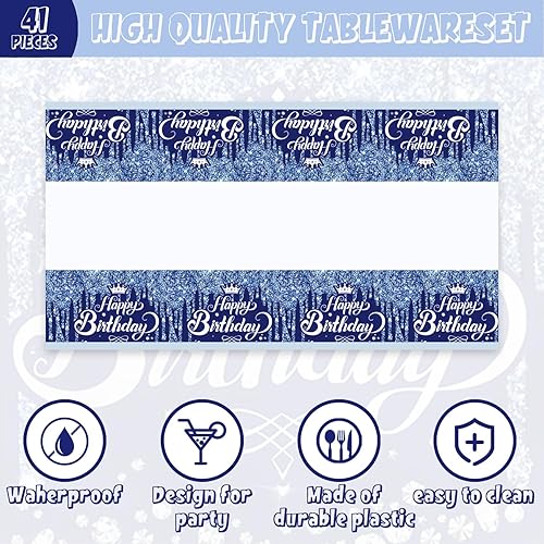 Vista 91 de 41 suministros de fiesta de béisbol, incluye 20 platos, 20 servilletas y 1 mantel, utilizado para decoración de fiesta de cumpleaños de béisbol