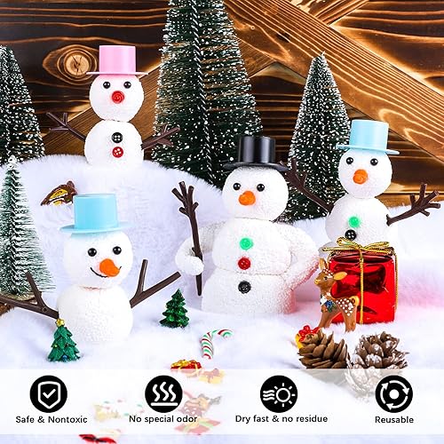 Miniatura 5 de Aneco Kit de decoración de muñeco de nieve de Navidad, muñeco de nieve de Navidad, bricolaje, modelado, kit de fabricación de arcilla, regalo de