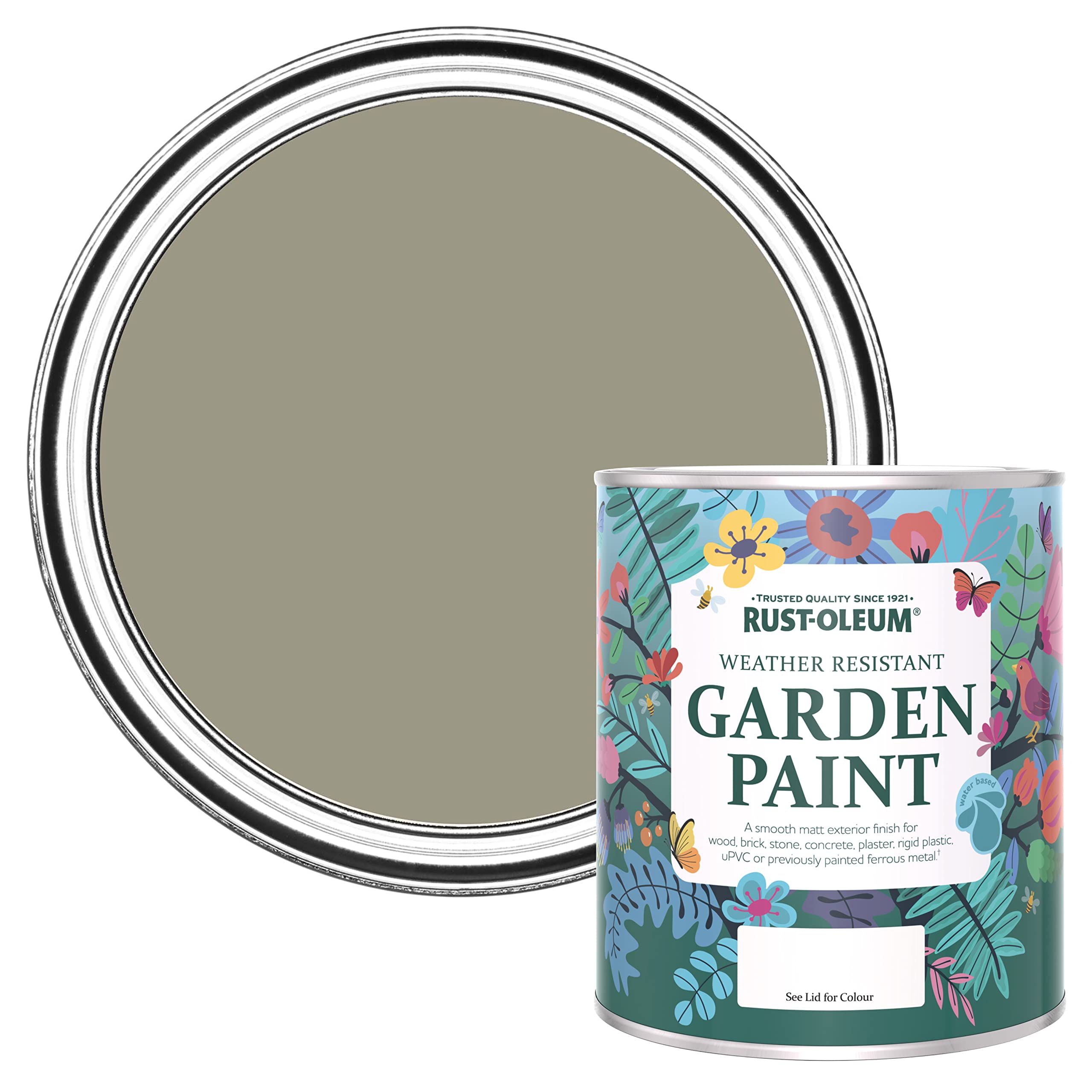Rust-Oleum Grounded Green Mould Resistant Garden Paint In Matt Finish - 750Ml, Shdrct857