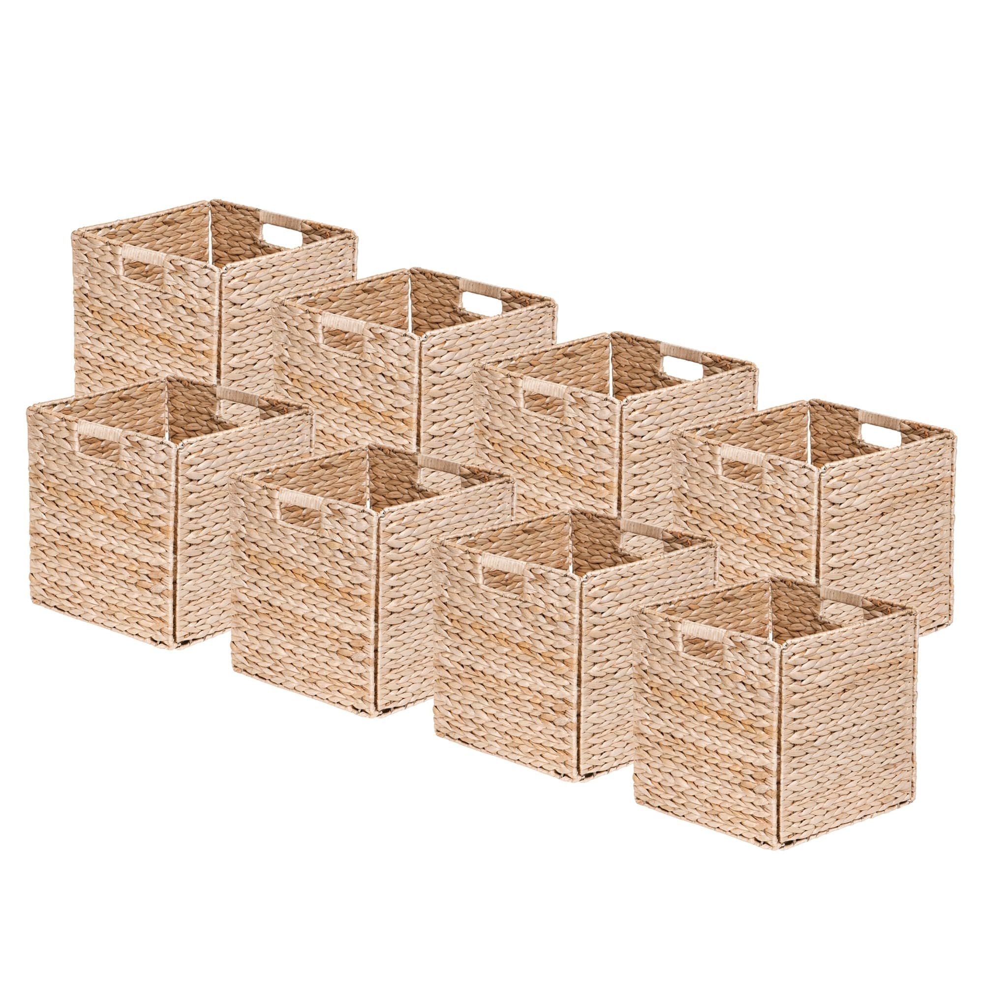 Box and beyond - Aufbewahrungskörbe - Aufbewahrungsboxen - Naturmaterial - Korb für Kleidung, Spielzeug oder Geschäfte - 2 Griffe - 31 x 31 x 31 cm (Wasserhyazinthe) (8)