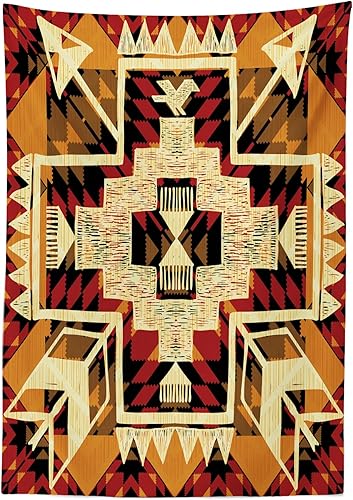 Miniatura 5 de Ambesonne Mantel decorativo de flecha, inspirado en los nativos americanos, diseño gráfico retro azteca, diseño gráfico Mod, estampado artístico