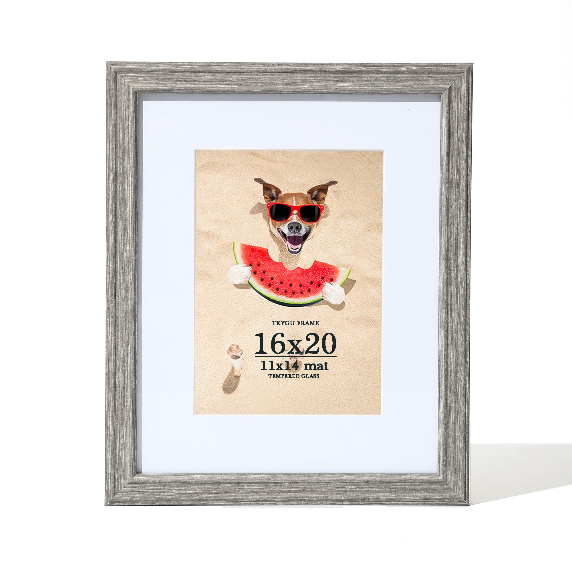 TKYGU 16x20 Grey Woodgrain Frame
