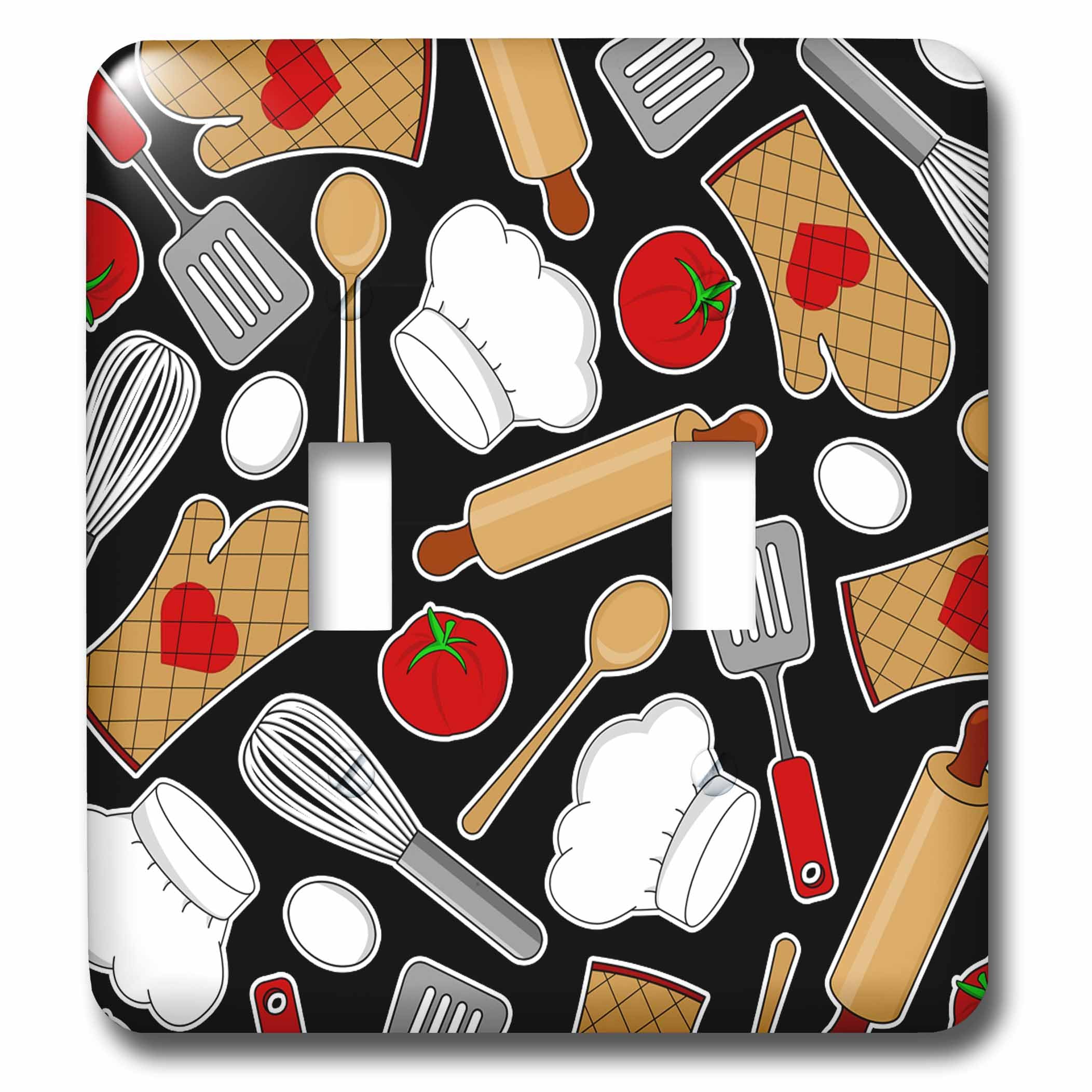 Interrupteur à bascule noir mignon chef cuisinier 3dRose lsp_172123_2