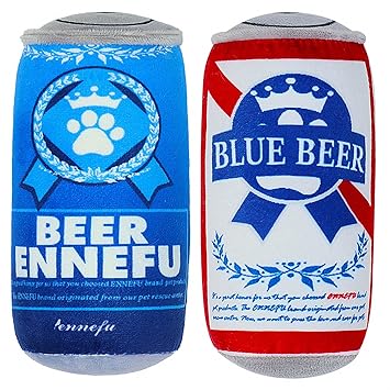 Dnoifne Cool & Cute Funny Dog Toys (2 Pack), Party Theme Style Plush Squeaky Toys, Aggressive Chewers Stuffed Dog Toys, Parody Dog Toys, Unique Birthday Gift for Puppy, Small, Middle, Big Dogs