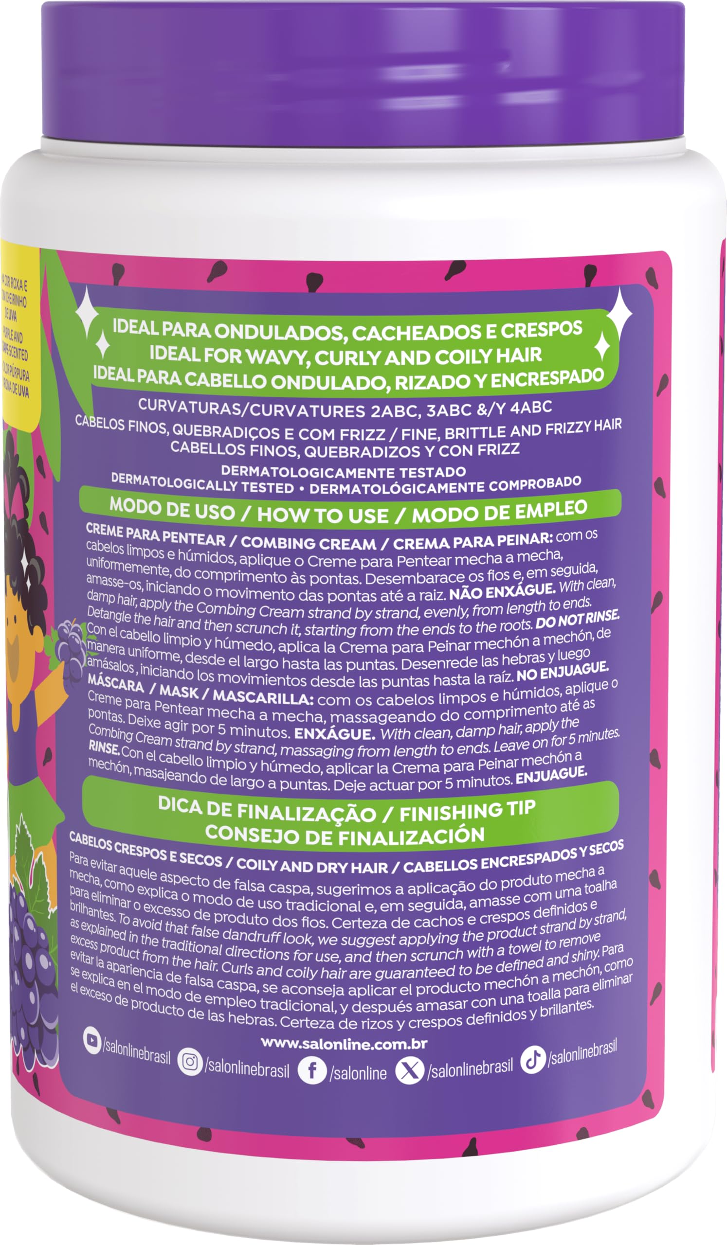 Salon Line Grape Kids Shiny Curls Combing Cream 1kg