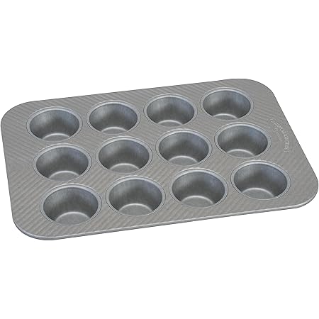 USA Pan American Bakeware Classics 12 Cup Cupcake and Muffin Baking Pan, Aluminized Steel