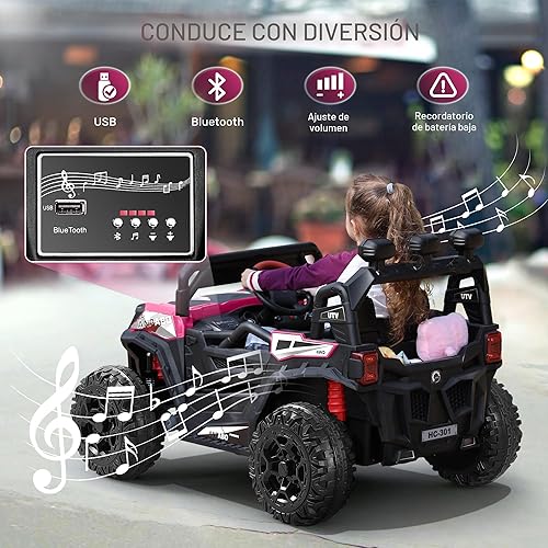 Miniatura 7 de ANPABO Juguetes de paseo de 24 V para niños grandes con control remoto, motores de 4 x 75 W, máximo 4.5 MPH, conmutable 4WD/2WD, 4 amortiguadores,