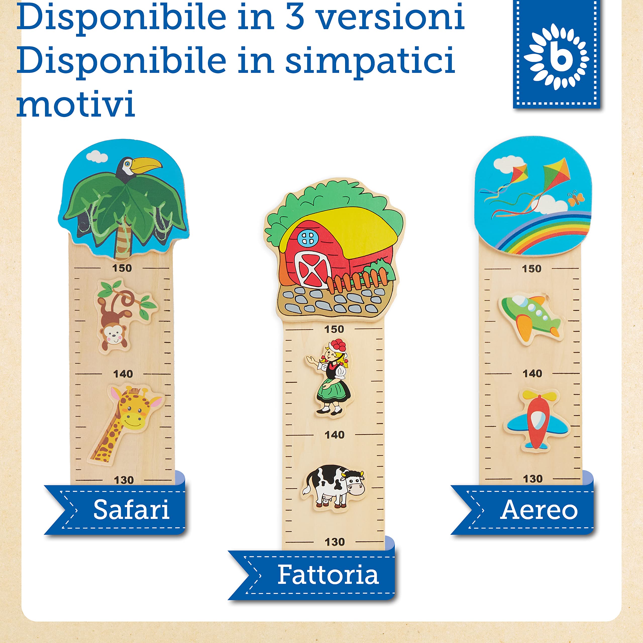 Bieco metro da parete per bambini legno