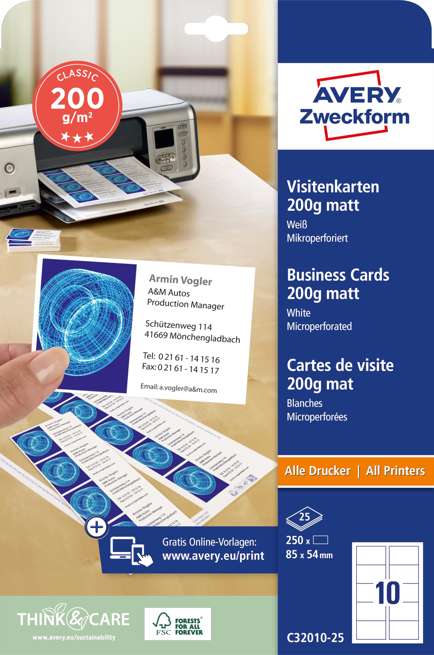 BUSINESS CARD INKJET/LASER/COP