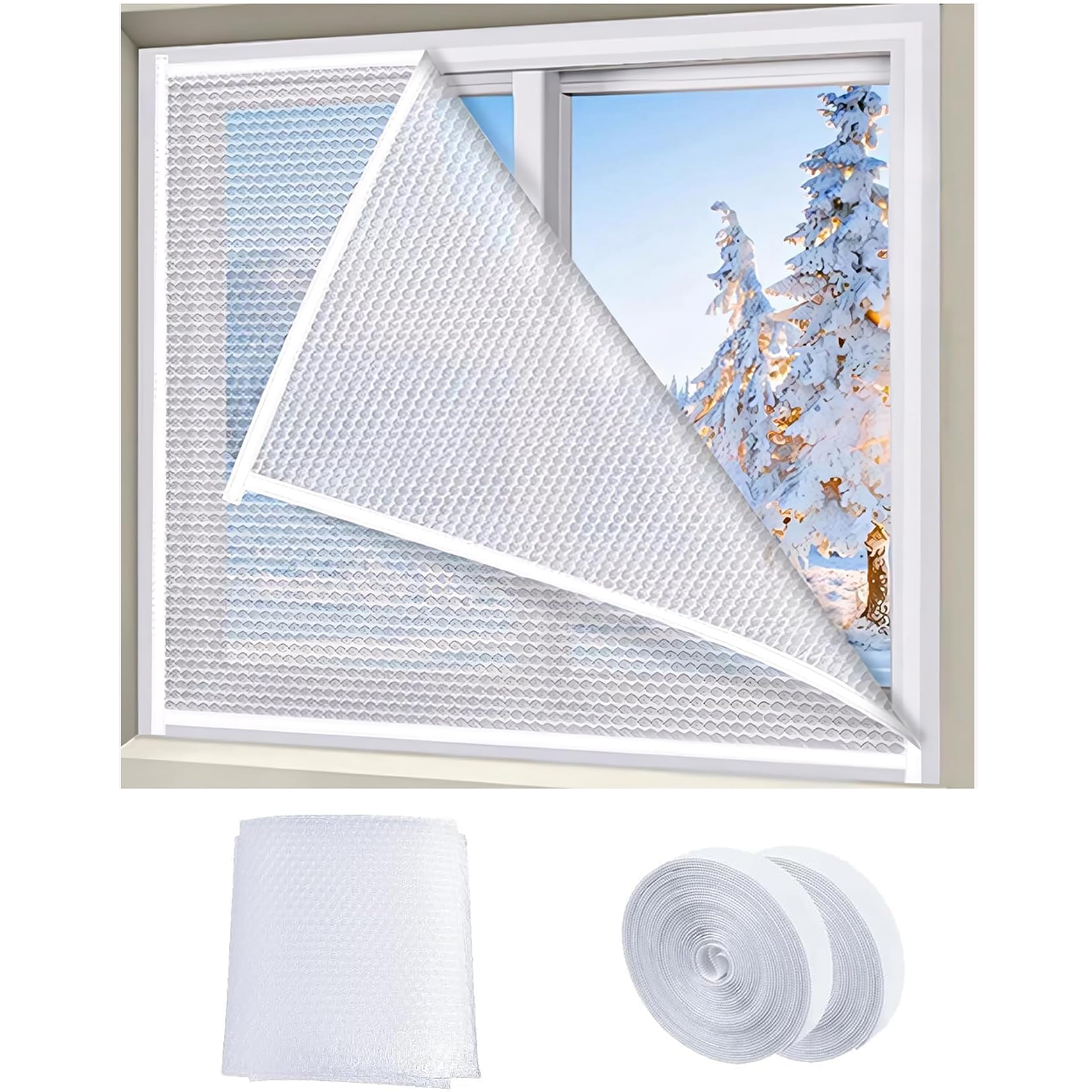 Hhttxxyy Light 55X150cm Window Insulation Kit Fit Double Glazing Shrink Film Draught Excluder Condensation