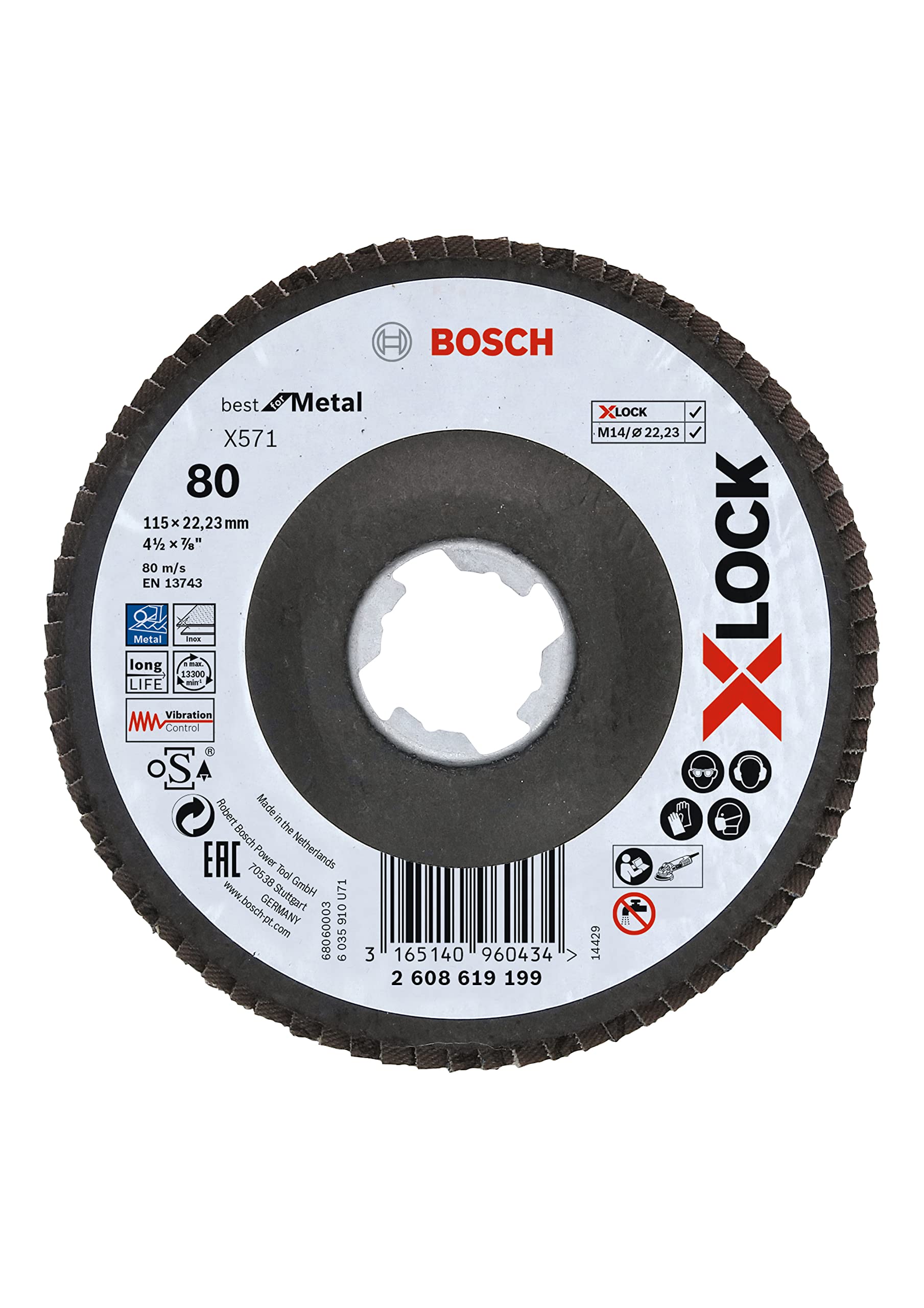 Bosch Accessories, Professional X-LOCK Ensemble système Kit universel et mini broyeur GWX 750-115 X-LOCK, pour Multi Matériel, Métal, Céramique, Ø 115 mm, Accessoire Meuleuses Angulaires