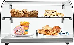 KoolMore - Vitrine de padaria de bancada comercial DC-2C 55,88 cm com vidro curvo frontal e porta traseira - 1,5 pés cúbicos.