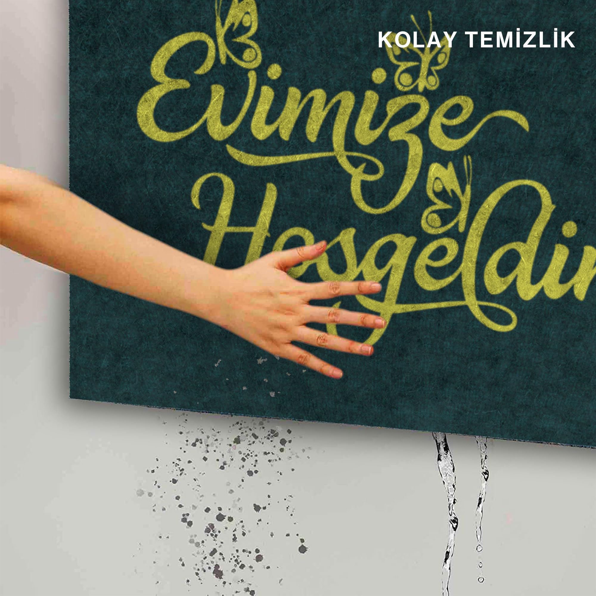 Monnhein Kapı Önü Paspası - Modern ve Şık Kapı Paspası | Ev, Ofis ve Dış Mekân Kullanımı İçin (Evimize Hoşgeldiniz) 45x65