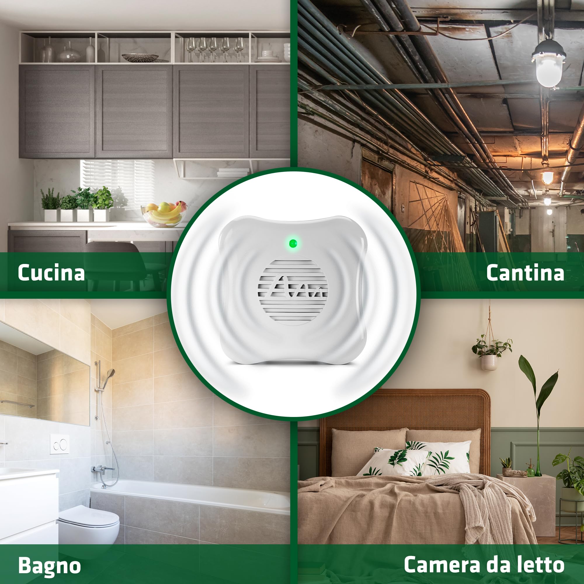 GARDIGO® Repellente Ragni a Ultrasuoni - 2 Pezzi | Insetticida Anti Ragni e Ragnatele da Interno | 25m² | 27 kHz | Dissuasori Contro Ragni | Antiparassitario