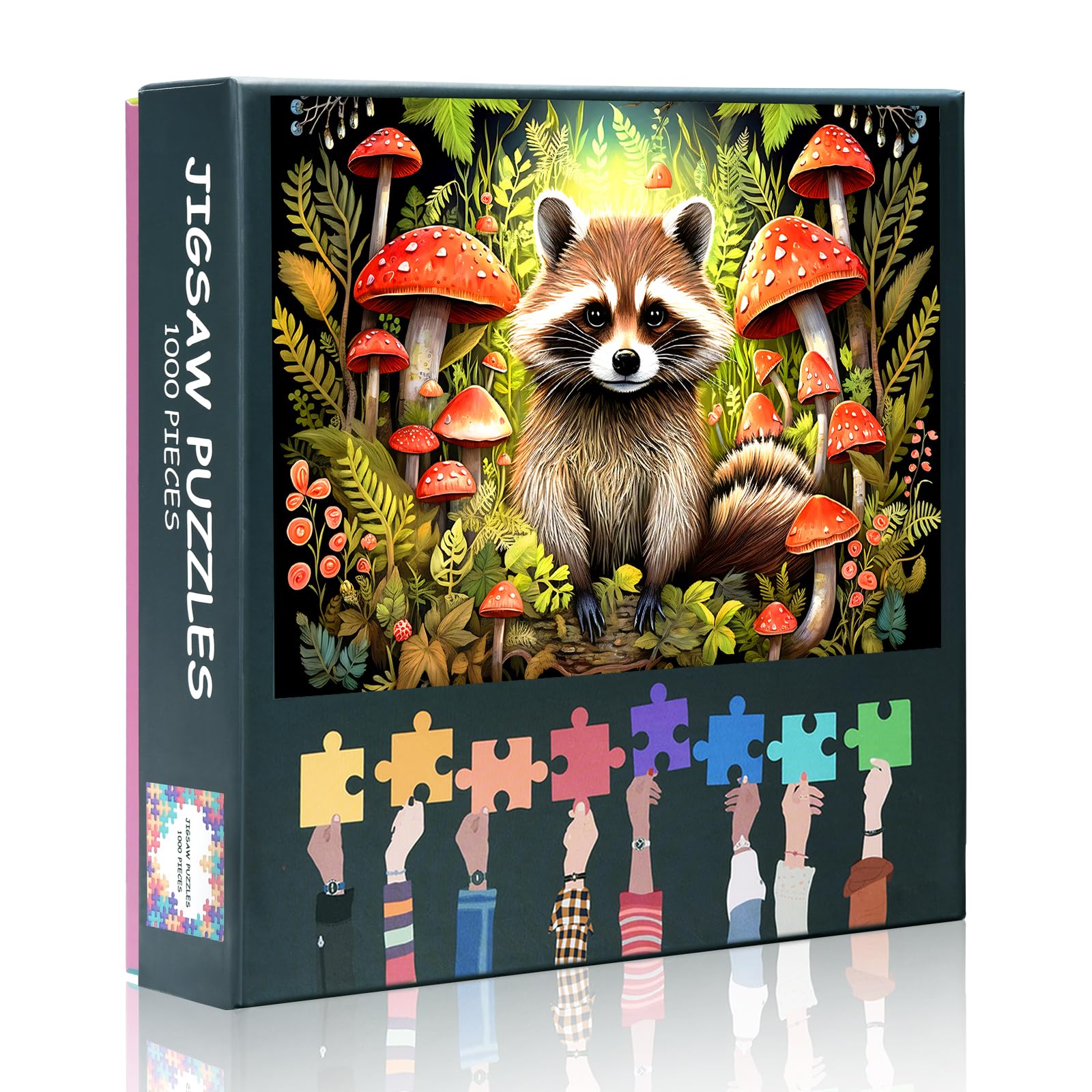 Jigsaw Puzzles 1000 Pieces for Adults, Cute Raccoon Puzzles Rompecabezas para Adults Impossible Hard Difficult Challenging Puzzle Educational Games