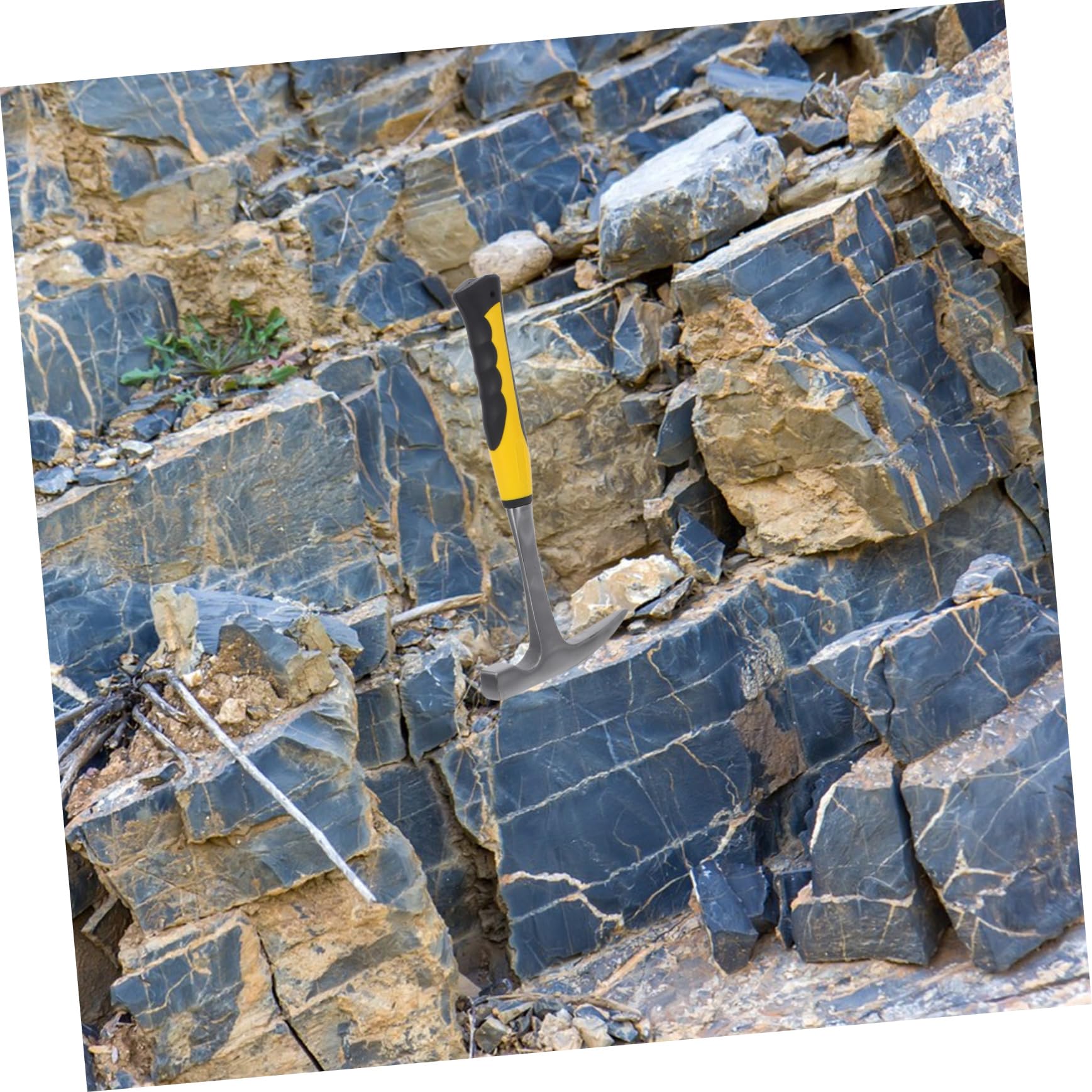 NUOBESTY Martillo Geológico Multiusos con Mango de Tpr y Acero de Alto Carbono, Diseño Ergonómico para Reducir Fatiga en Exploración y Actividades al Aire Libre