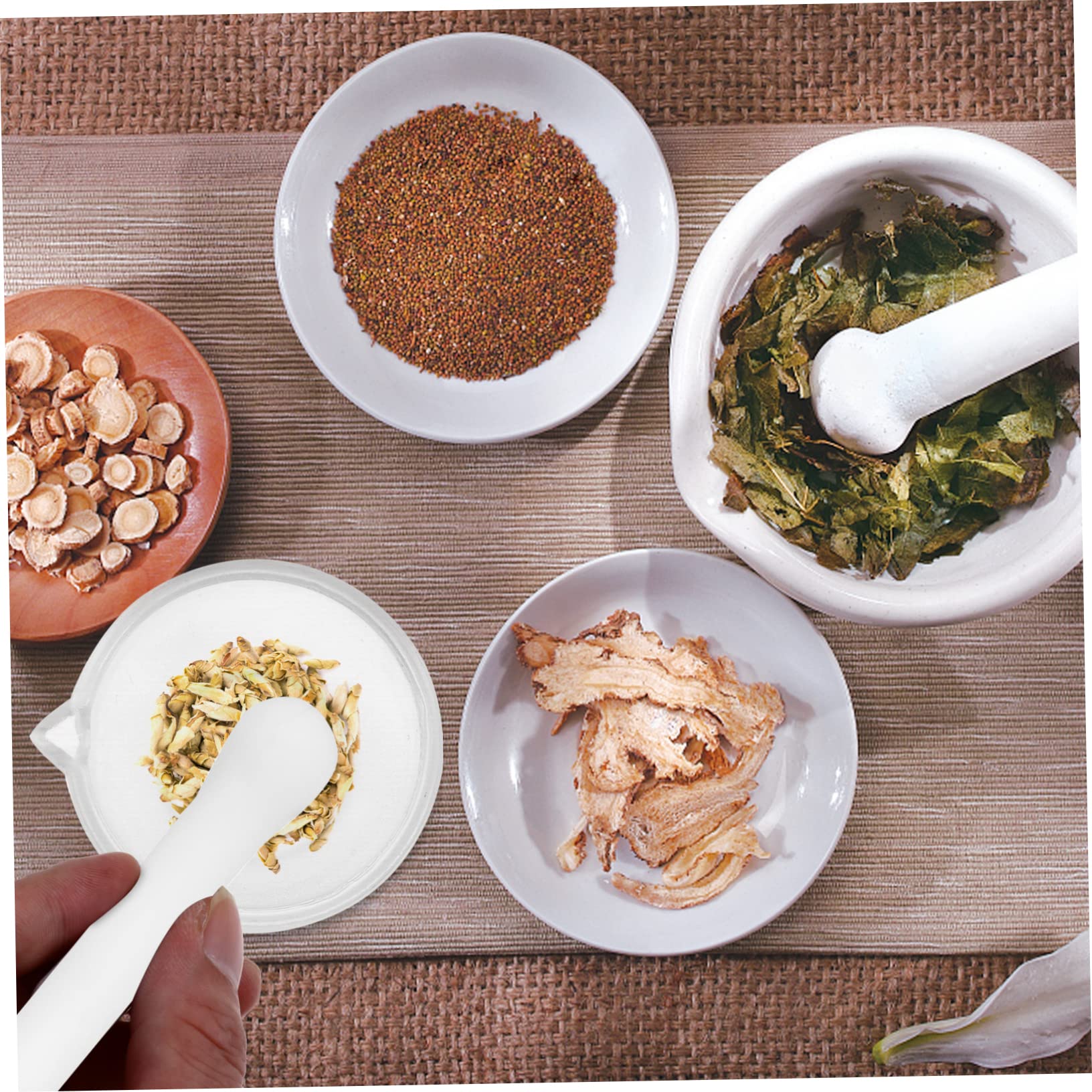 FUNOMOCYA 1Set Glass Medicine Crusher Bowl Set with Pestle Bowl for Chemical and Medication Crushing for Laboratory and Home Use