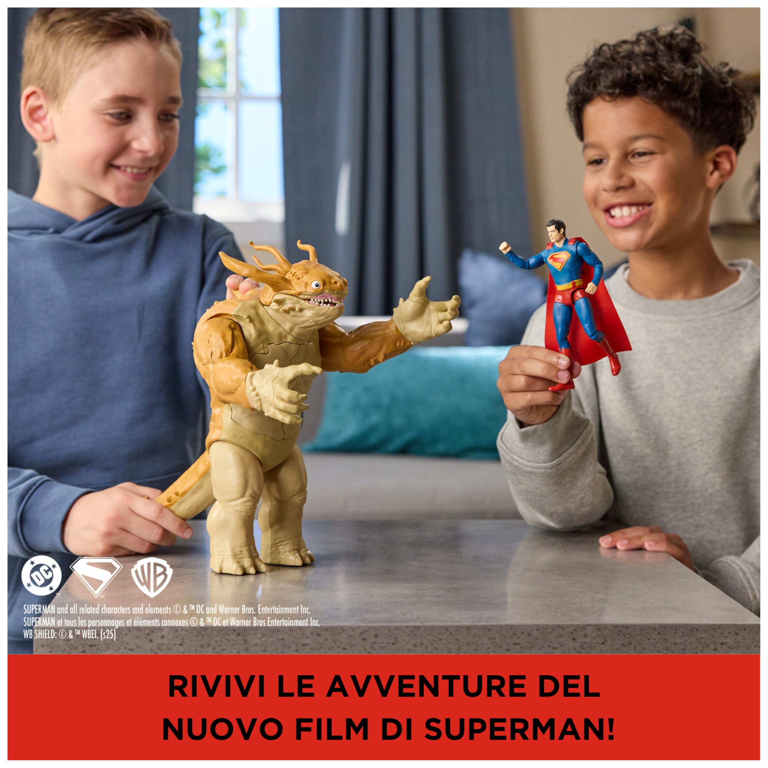 Superman DC Comics, Vs. Kaiju con Slime, Set di Action Figure, Giocattoli dei Supereroi per Bambini e Bambine, 4+ Anni