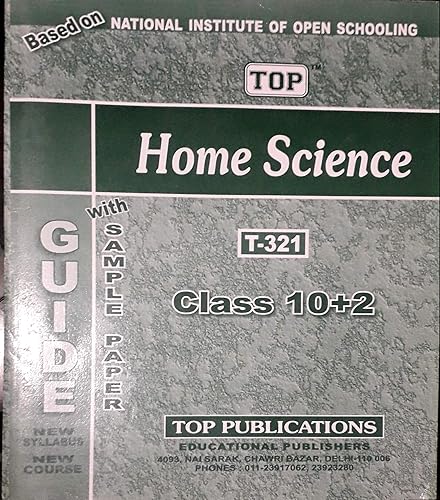 Home Science(T-321) in English Medium Class-12th Guide Sample Paper Based on NIOS For 2020 Exam