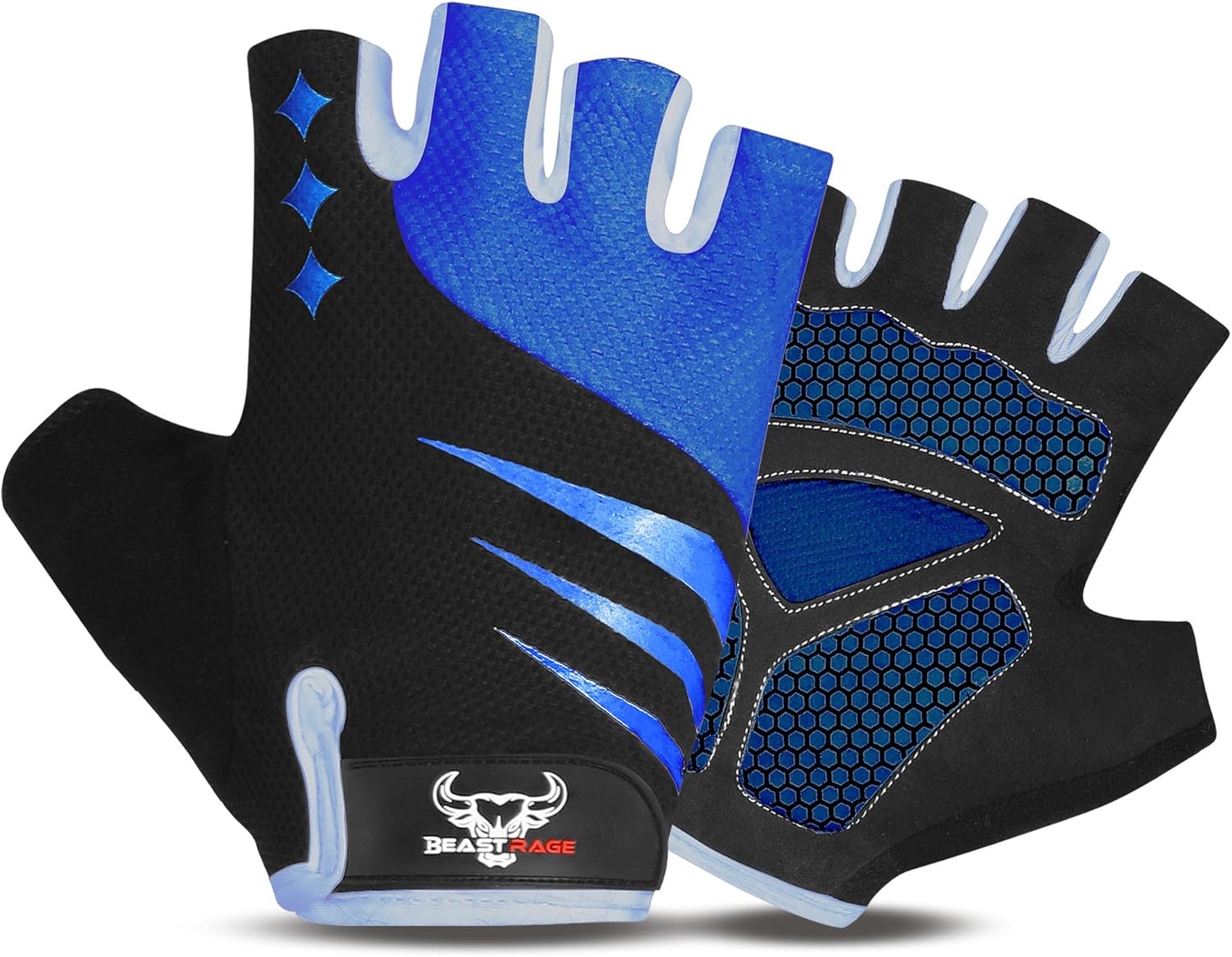 BEAST RAGE Half Finger Cycling Gloves for Men Women, Gel Padded Anti-Slip Shock Absorbing Weight Lifting Gym Gloves Cycle Mountain Bike Gloves for MTB, Biking, Hiking BEAST RAGE Half Finger Cycling Gloves for Men Women, Gel Padded Anti-Slip Shock Absorbing Weight Lifting Gym Gloves Cycle Mountain Bike Gloves for MTB, Biking, Hiking