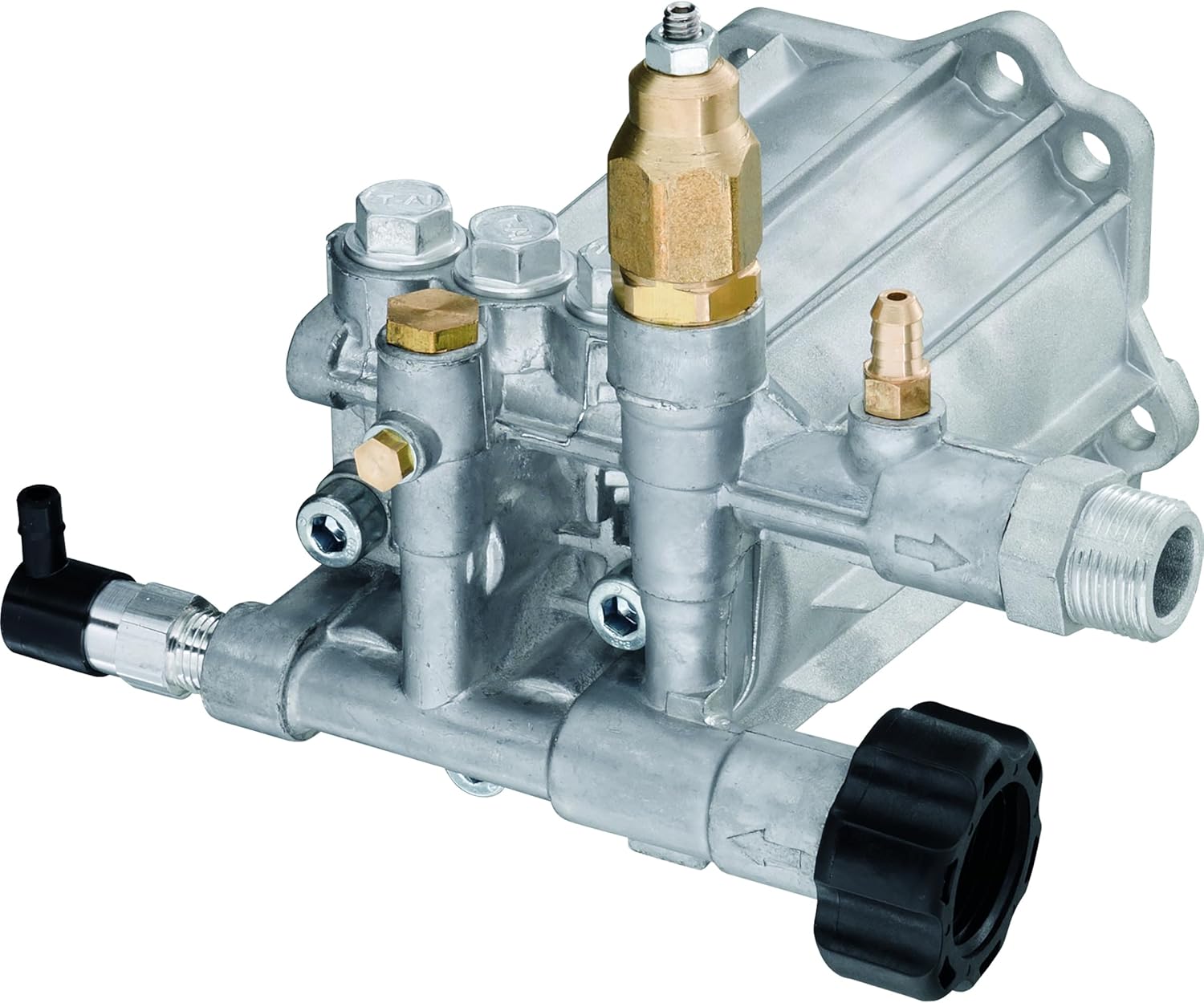 AR Annovi Reverberi SRMV22G26-EZ Replacement Pump. 2600 PSI, 2.2 GPM, 173 Max Bar, Easy Start Valve, Thermal Relief Valve, Detergent Outlet, Brass Unloader. Replacement Residential Pump.