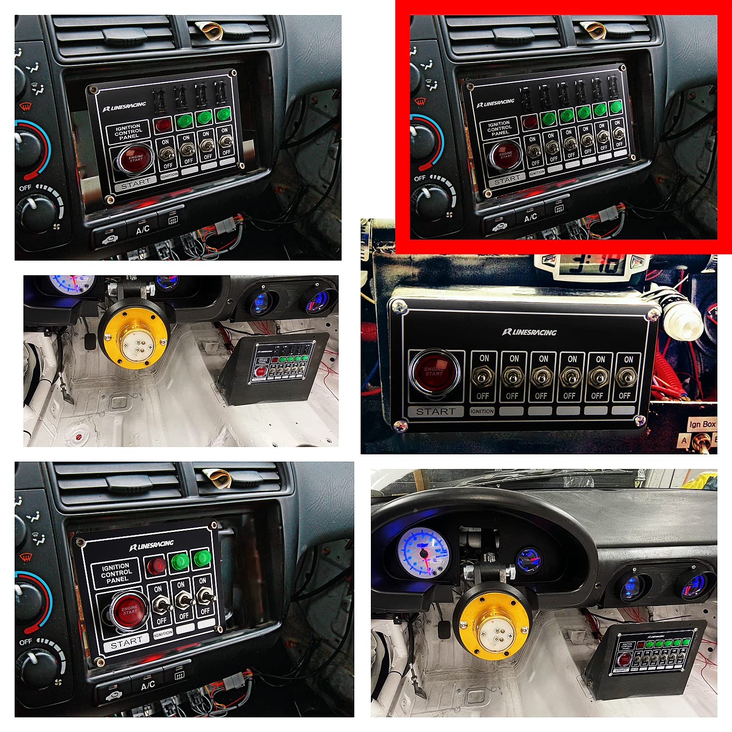 Ignition Switch Panel Kit Engine Start 6 Switch Lights Racing Car Ignition Switch Panel Fuse Holder