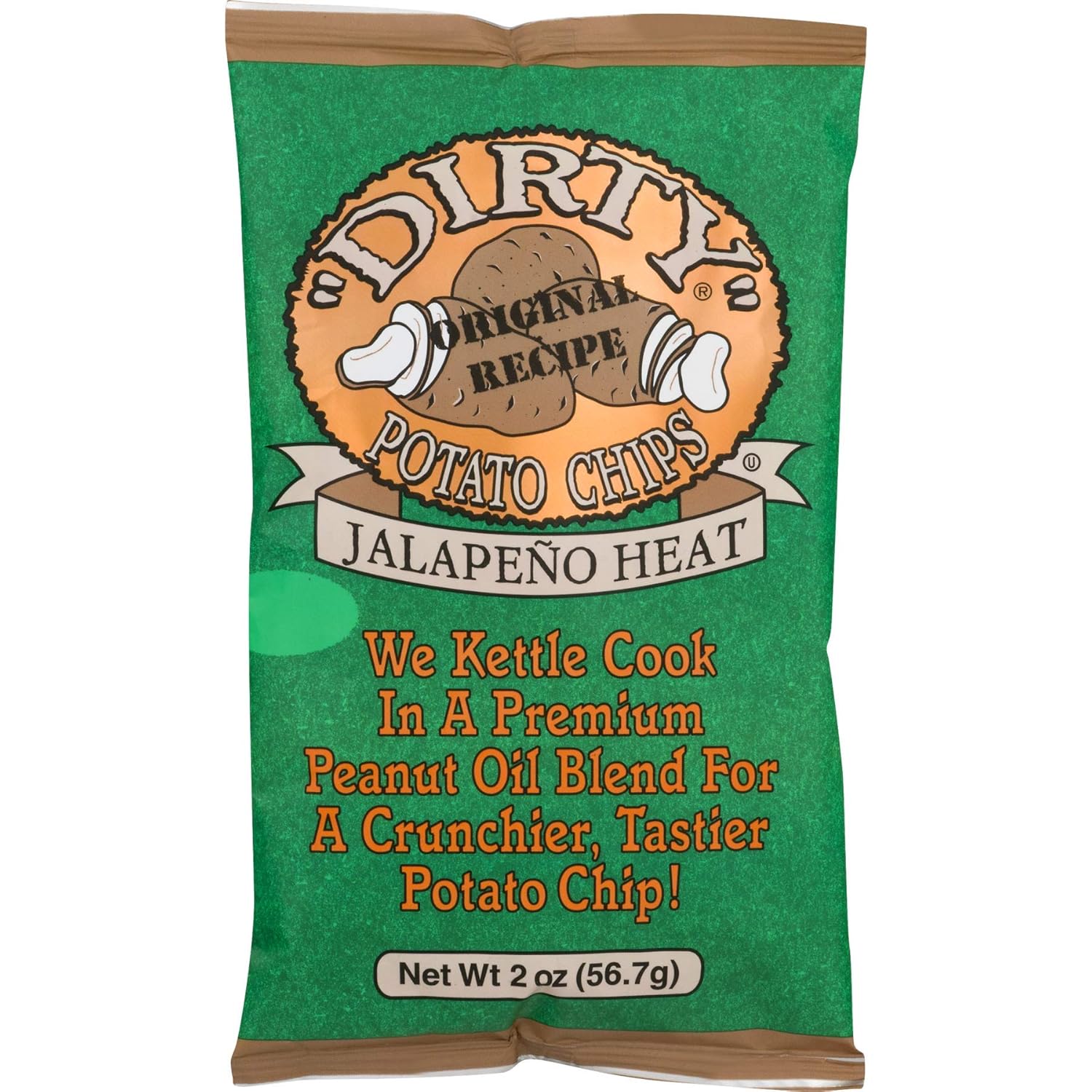 Dirty Jalapenos Heat Potato Chips Jalapeno Heat 2 Ounce