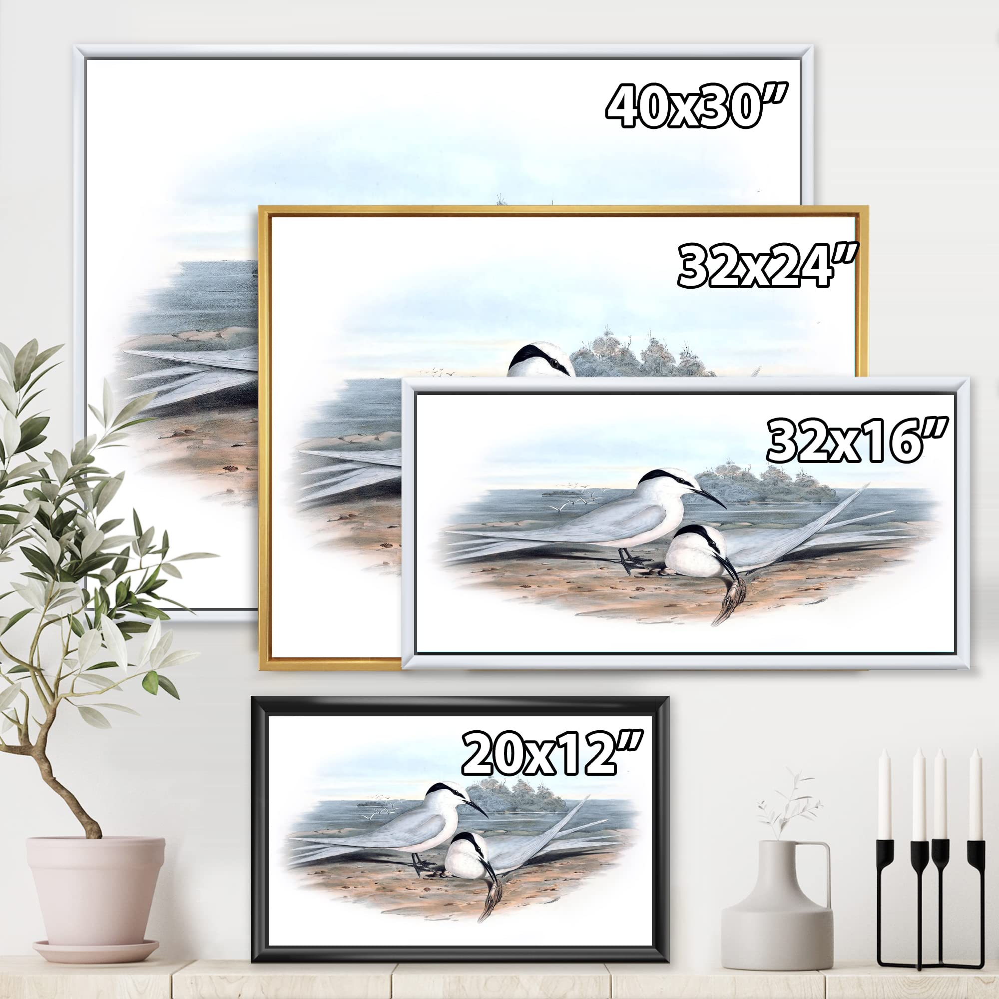 DesignQ Vintage Birds In The Wild IX - Traditional Framed Canvas