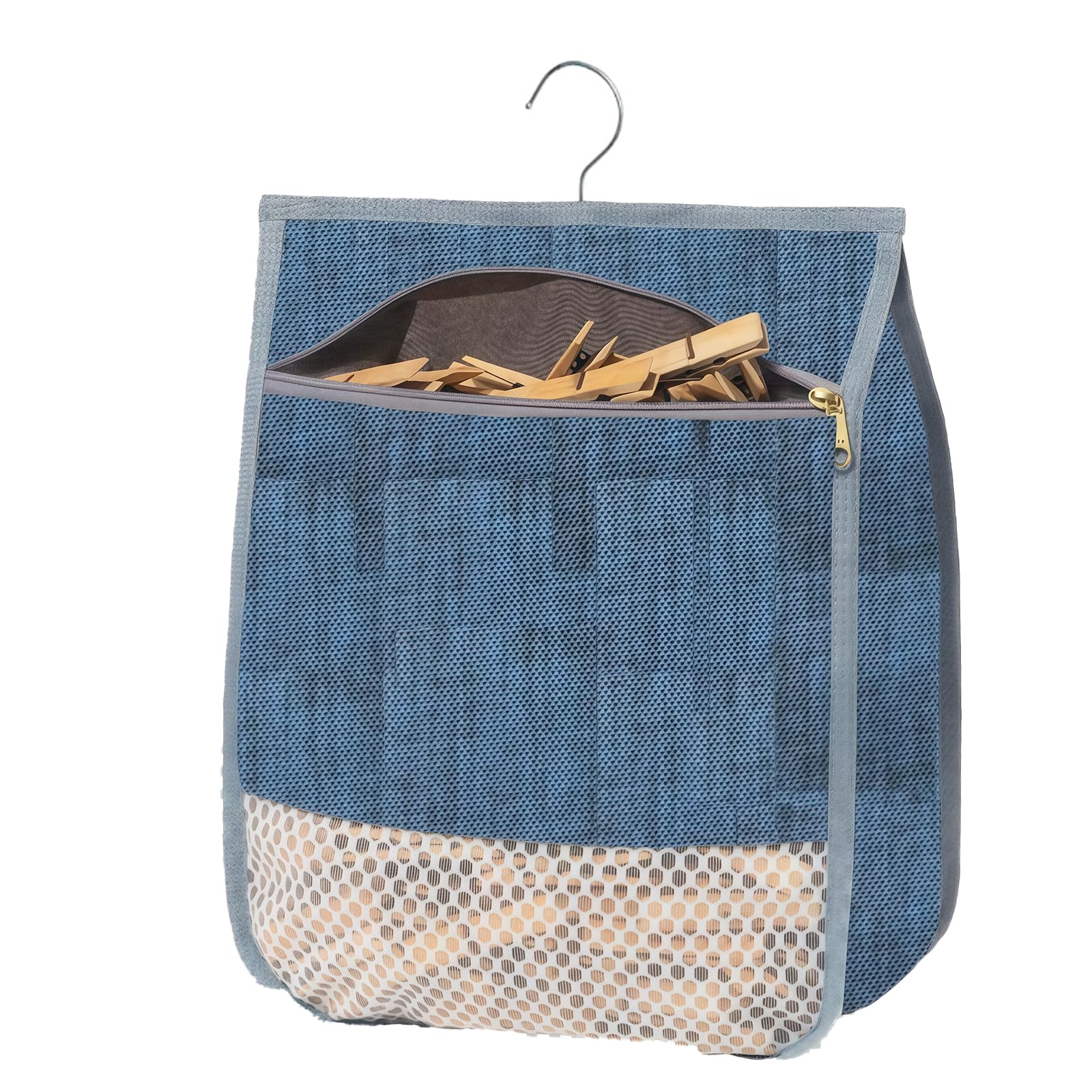 Joalpysm Peg Bag for Washing Line, Large Peg Bag with Hanger Reusable Peg Basket – Holds Up to 100 Clothes Pegs, Durable Fabric Storage for Laundry, Indoor & Outdoor Use