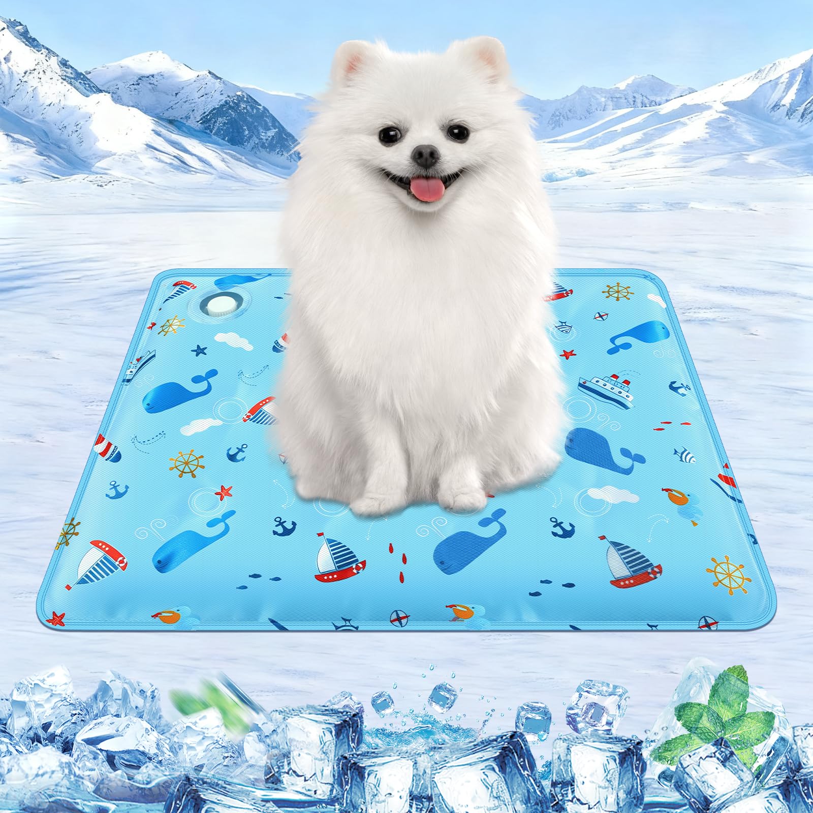 Manta Refrescante para Perros Gatos, Esterilla Refrescante para Perros y Gatos con Gel no Tóxico, Alfombra de Refrigeración para Mascotas Alfombrilla de Refrigeración Automática para Mascotas(30x40)