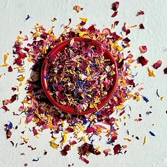 Edible ‘Over The Rainbow’ Natural Dried Flower Petal Mix - 50g - Certified Food Grade (336)