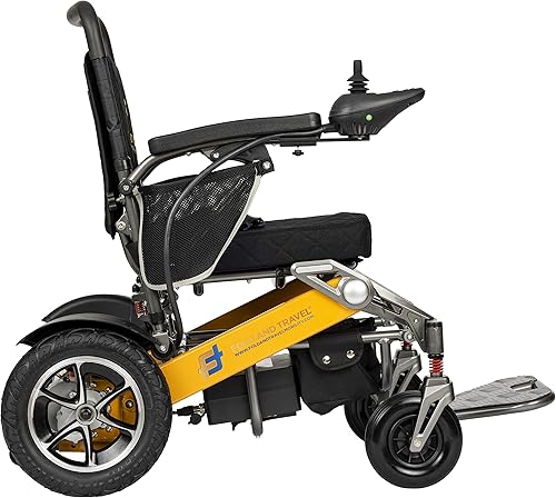 Silla de ruedas eléctrica plegable de alta calidad de largo alcance resistente (naranja)