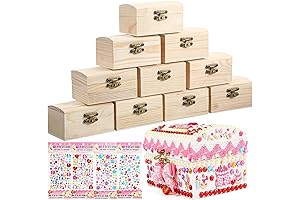 Roowest 24 Pcs Small Unfinished Treasure Chest Boxes for Crafts