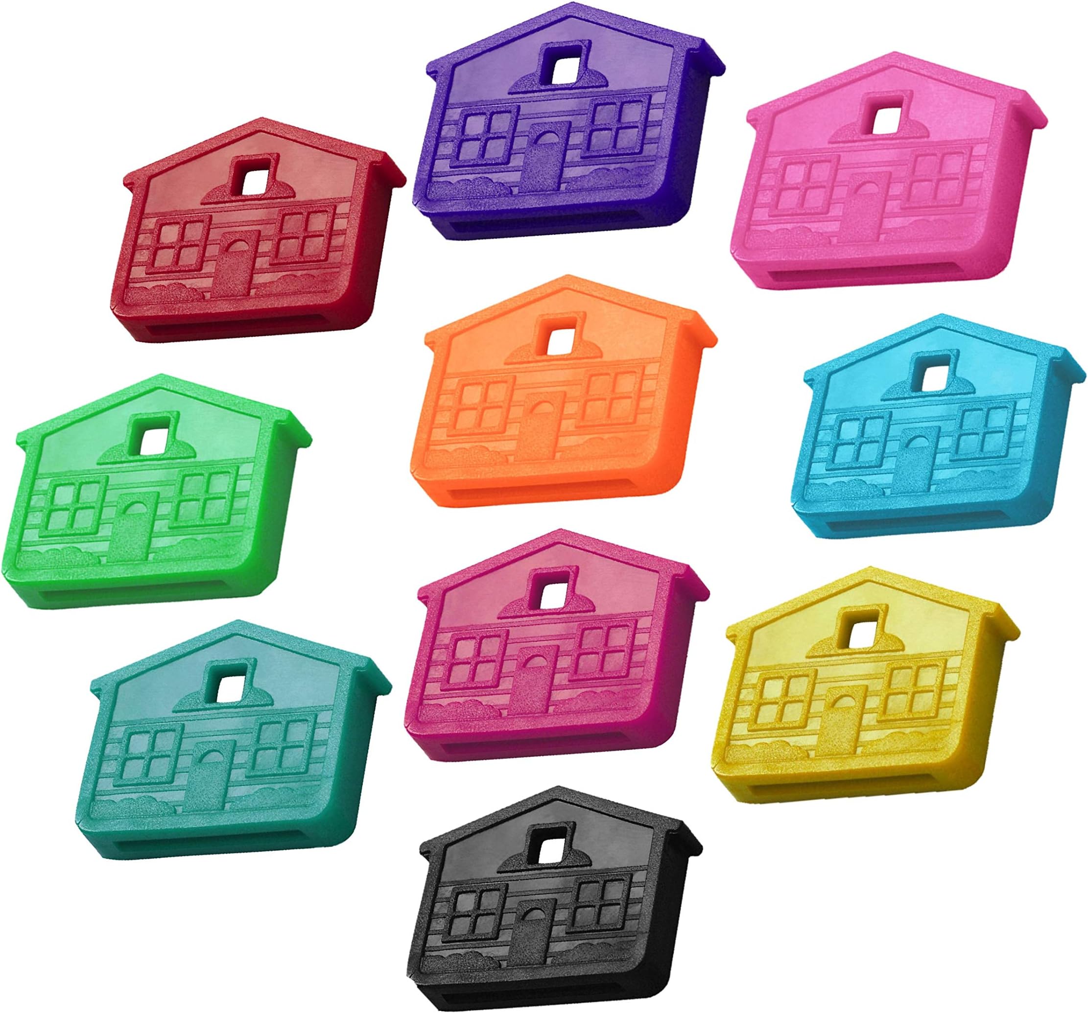 Lucky Line House Key Caps for mens, Pack of 10, Assorted Colors (1620010)