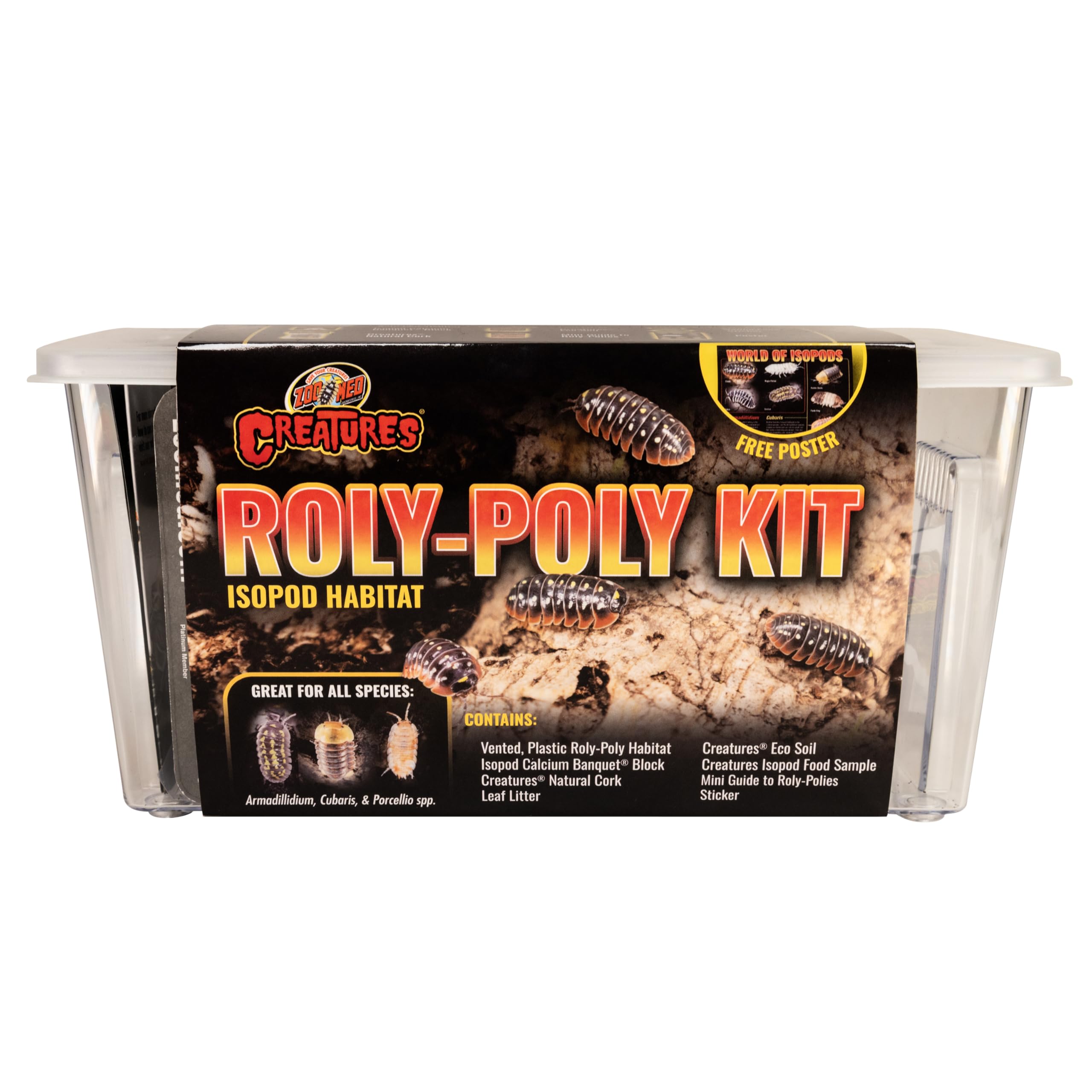 Zoo Med Creatures Isopod Habitat Roly-Poly Kit 10.25" L X 5" H