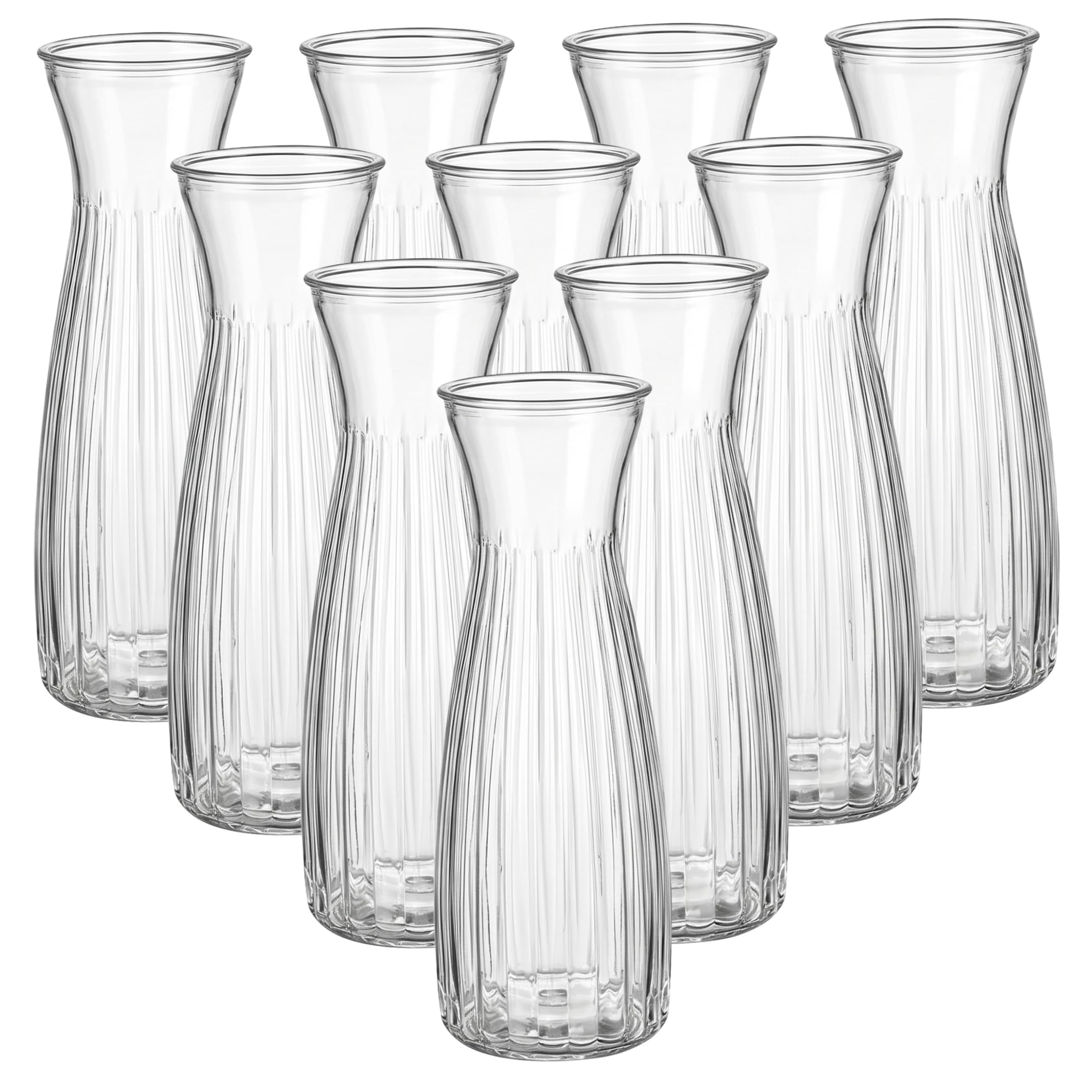 Striegro 10 Pack Plastic Vases For Flowers - 6.7x2.2in Small Vases For Table Decoration Transparent Thickened Plastic Vase Set.