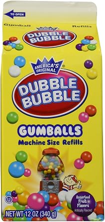 Dubble Bubble Gumballs Machine Size Refills 12 oz. Carton