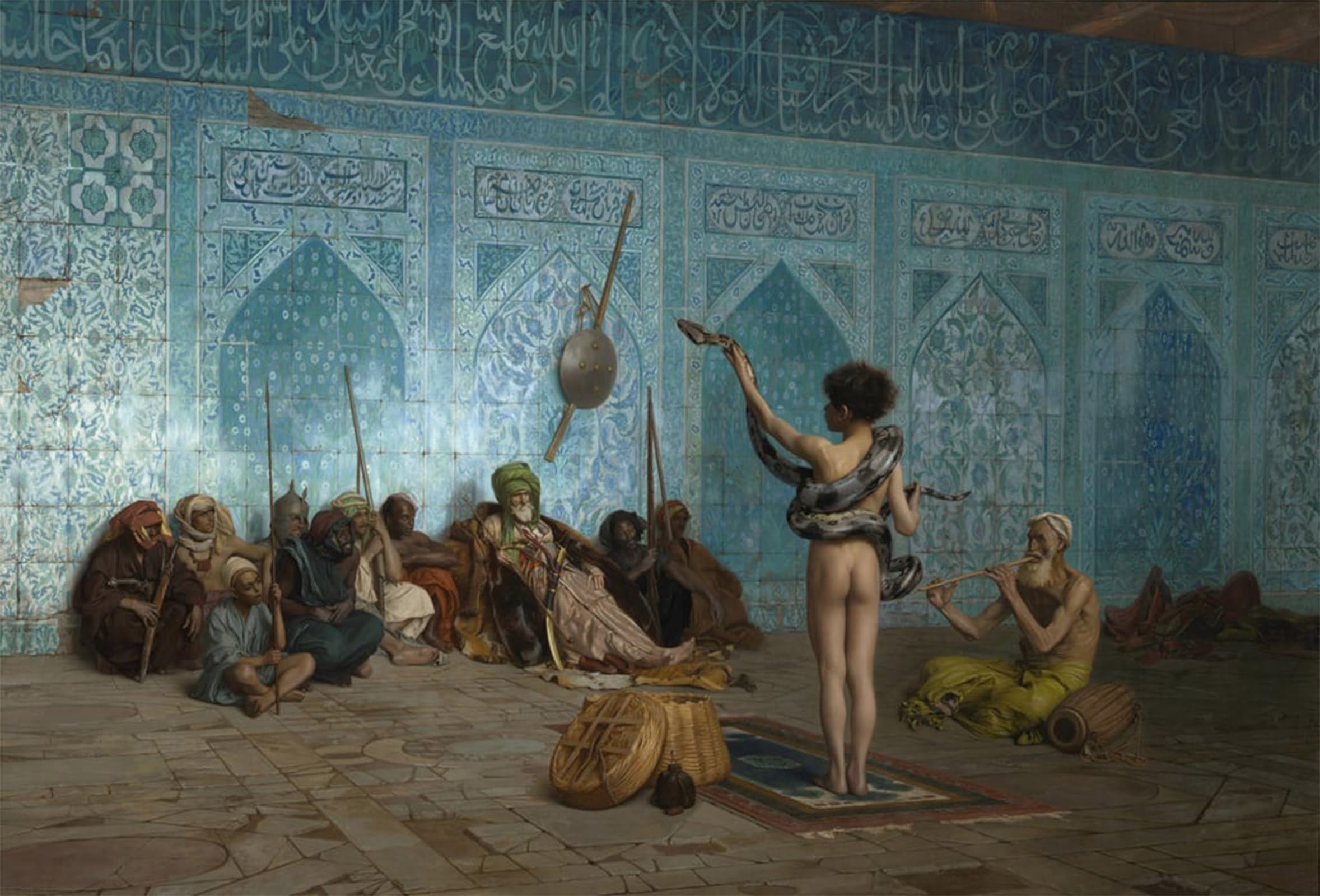 ARTXLXXBN Famous Painting Canvas Artwork Graffiti Print the Snake Charmer by Jean Leon Gerome Portrait Canvas Image for Home Decor 60x90cm