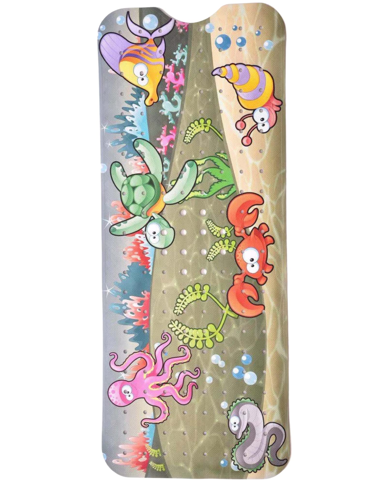 ENKOSI Bath Mat - Large Non Slip Bathtub &amp; Shower Mat - Extra Long 40 x 16 Inch Bathroom Mats for Tub Nonslip Anti Slip Bathmats (Ocean Friends), 1 Pack