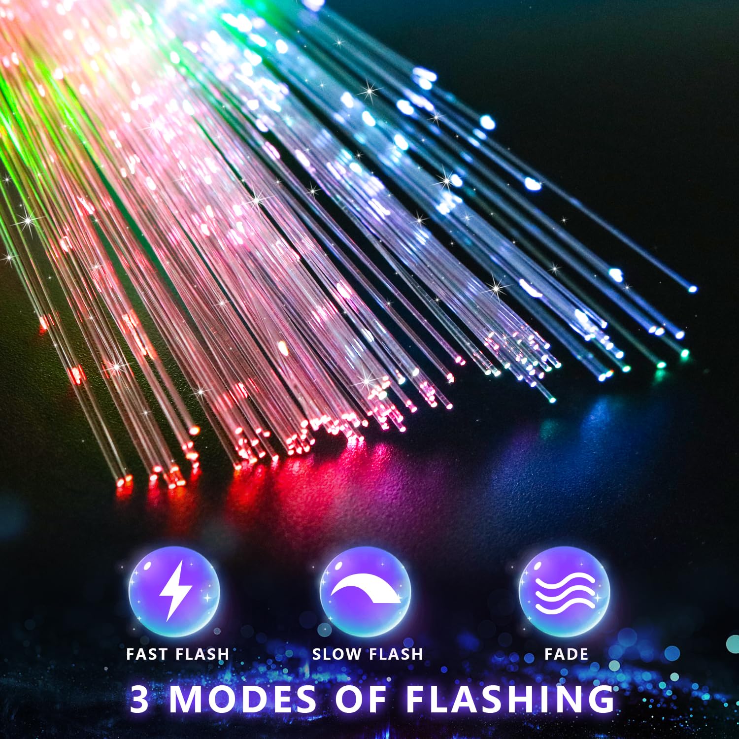 36PCS Fiber Optic Wands Glow Wand LED Light Up Wand Bulk with 3 Models Colorful Flashing Glow in The Dark Party Supplies Fiber Optic Lights Glow Wands Bulk Party Pack for Birthday Party Favor Wedding