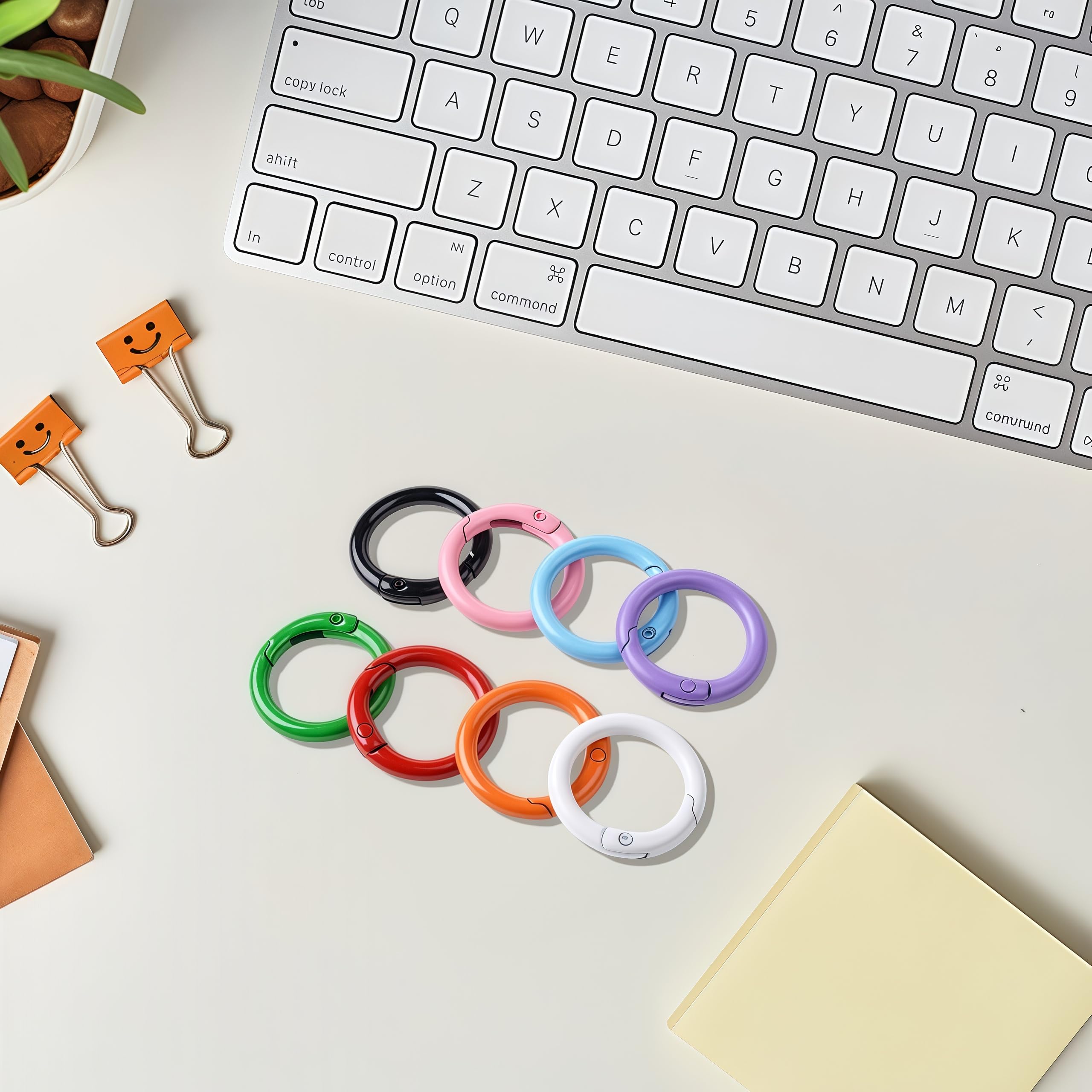 XCSJ 15 stuks ronde karabijnhaken 40 mm grote ronde veergesp veer ring gesp zinklegering sleutelhanger haak clips gesp veer ring voor tassen, handtassen, sleutelhangers (3 kleuren