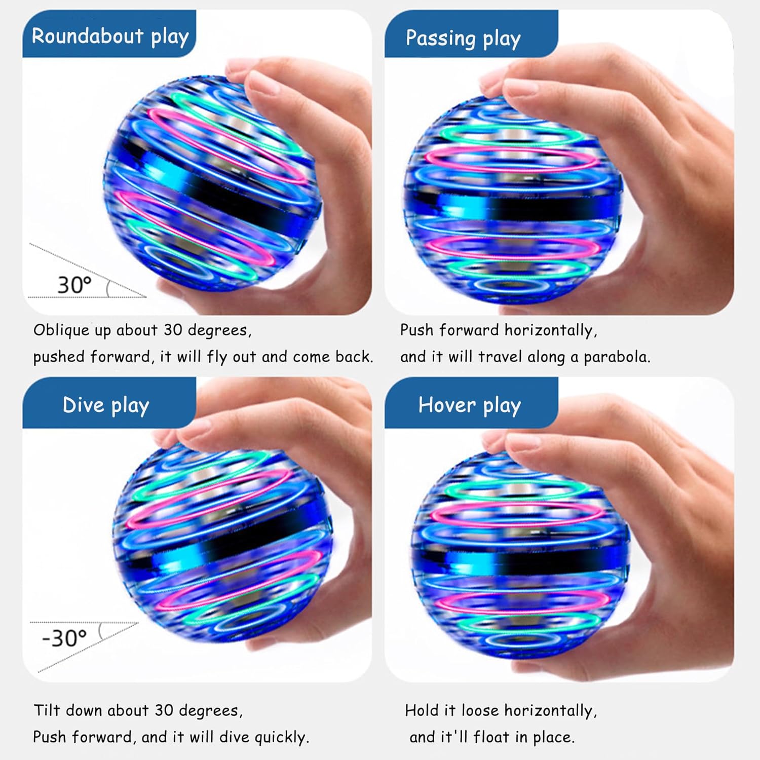 Flying Orb Ball 2024 Hover Ball Cosmic Globe Boomerang Hover Ball Galactic Fidget Spinner Gift for Boys Girls (Pink)