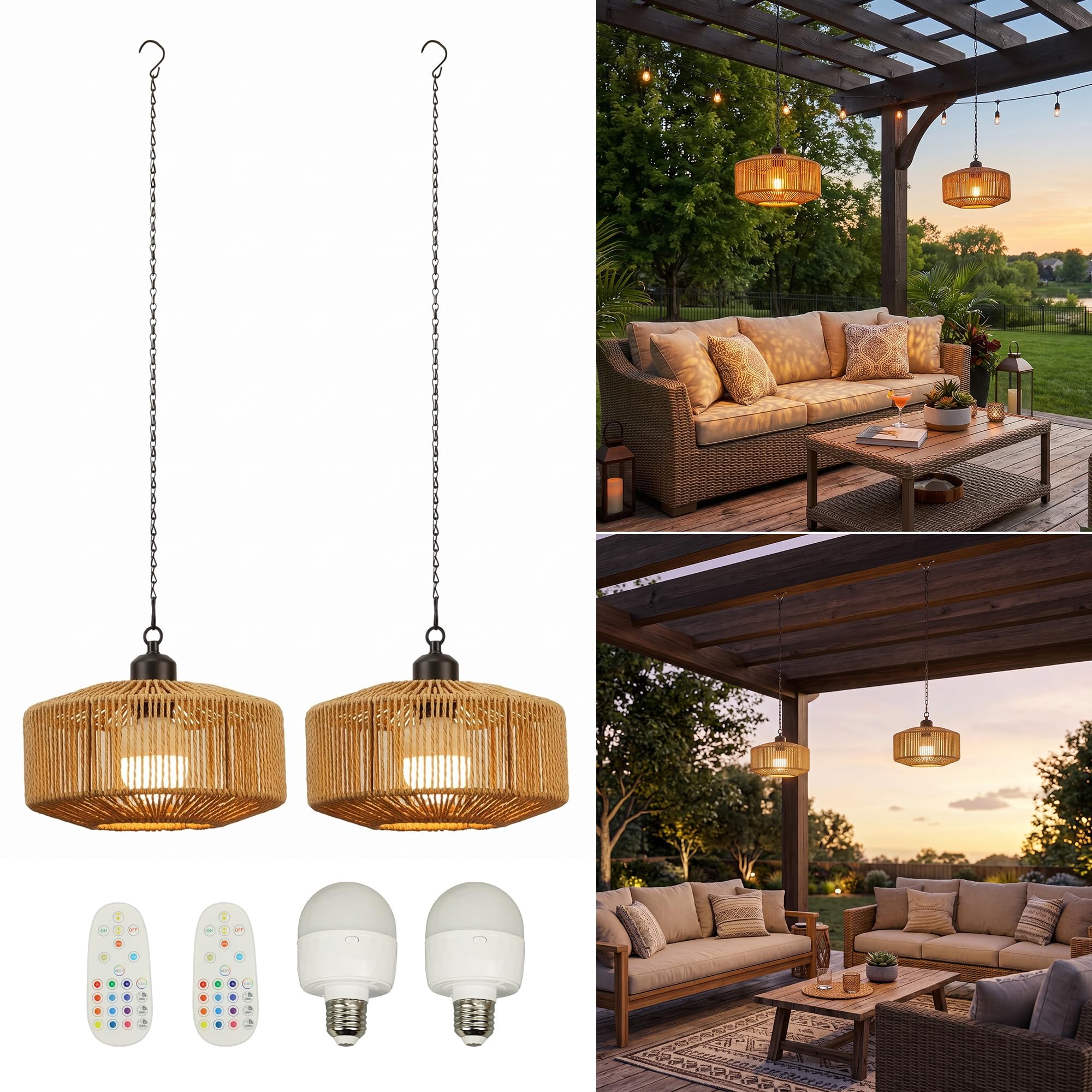 Photo 1 of Lucentis Battery Operated Pendant Light - Brown