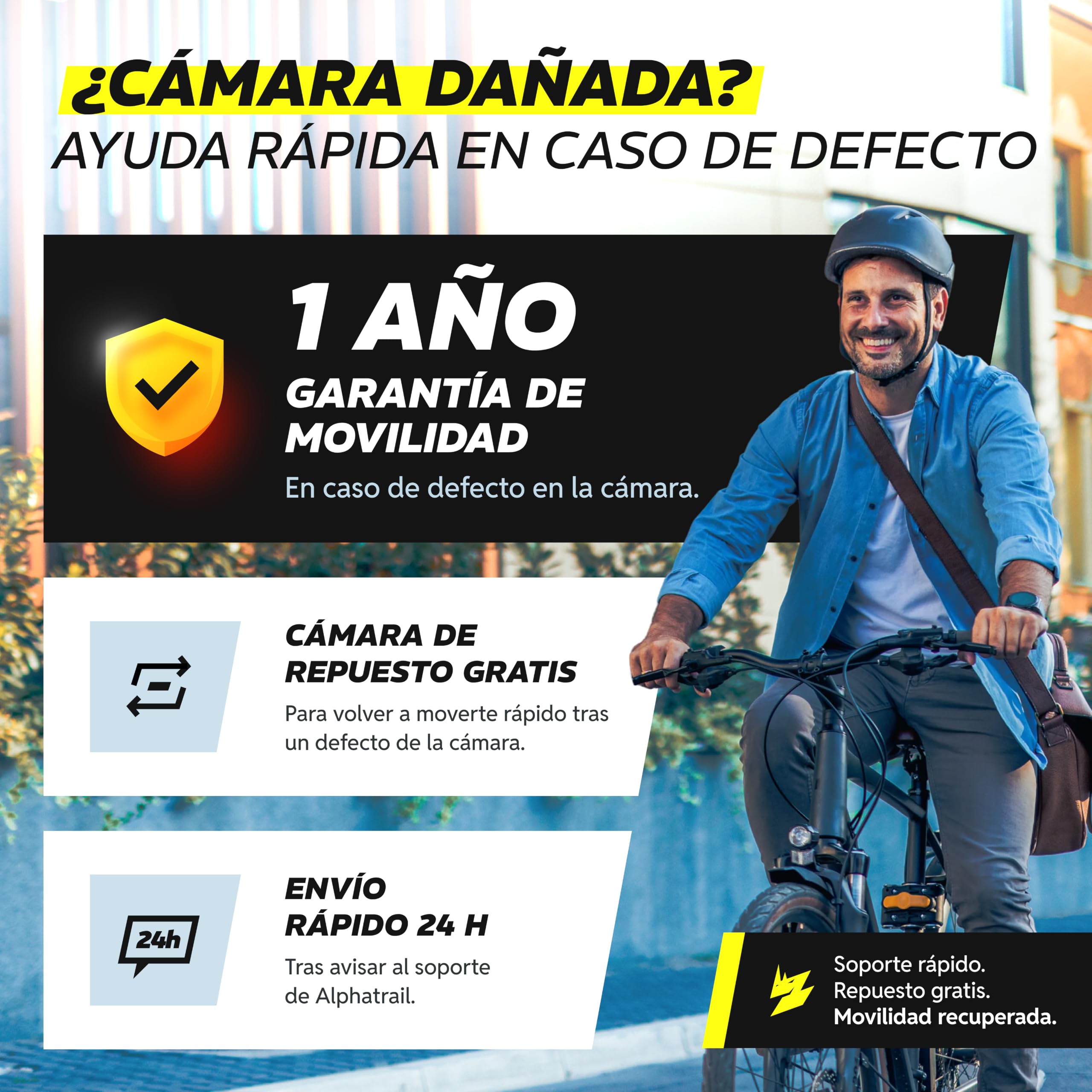 Alphatrail Cámara de Bicicleta Rick 28 Pulgadas AV Schrader Válvula 2X Conjunto con Garantía de Movilidad I Cubierta Compatible Schwalbe, Michelin, Continental, Conti, Maxxis & Kenda