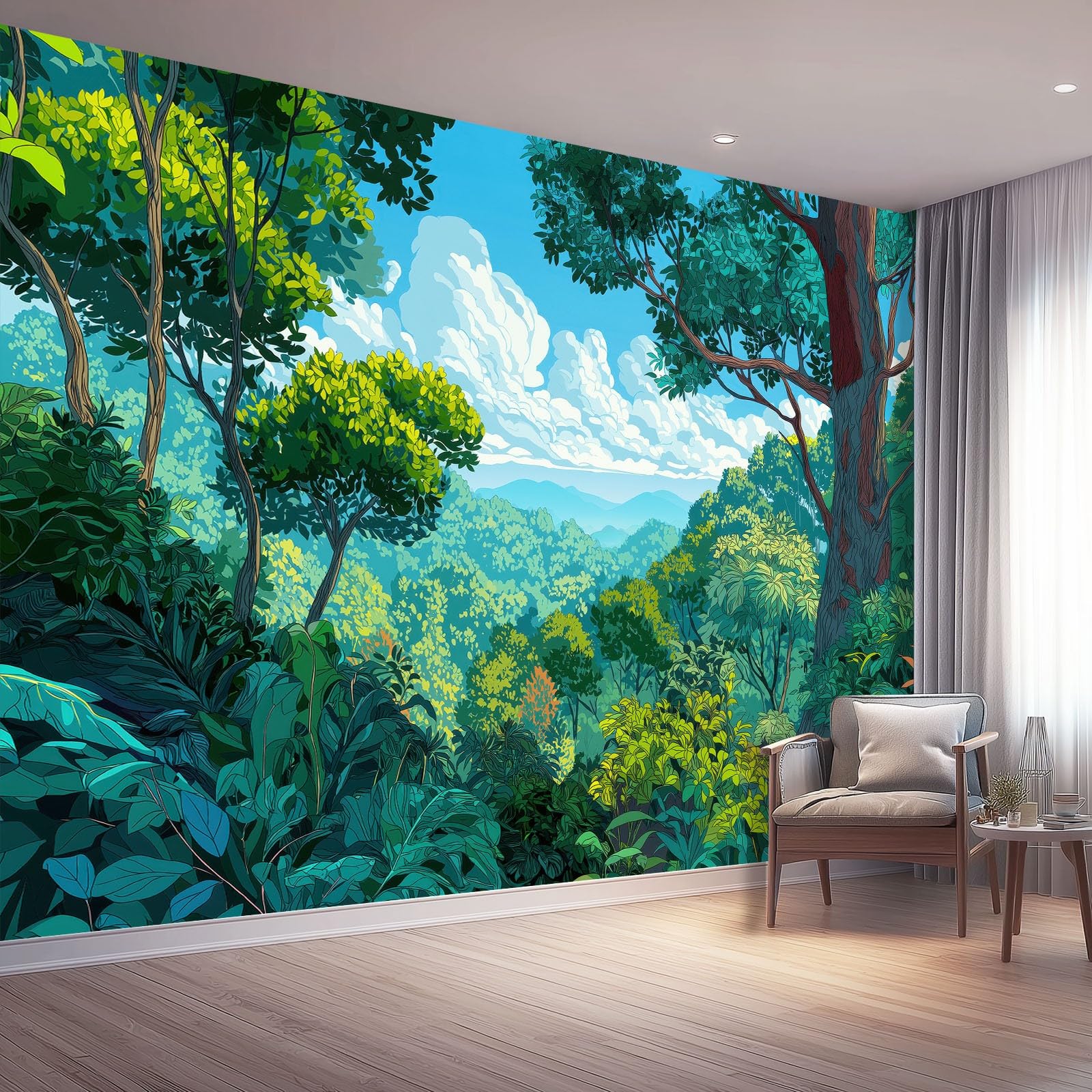 Fototapeta salon - tapeta w stylu pop art las ilustracja TNT modny mural 350 x 256 cm dekoracja ścienna gigantyczny plakat papier ścienny sypialnia