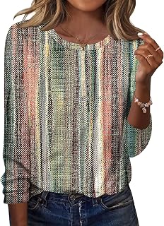 TCOT Women's Long Sleeve Crew Neck Tunic Tops - Trendy Casual Dressy Blouses for Spring Fall Winter