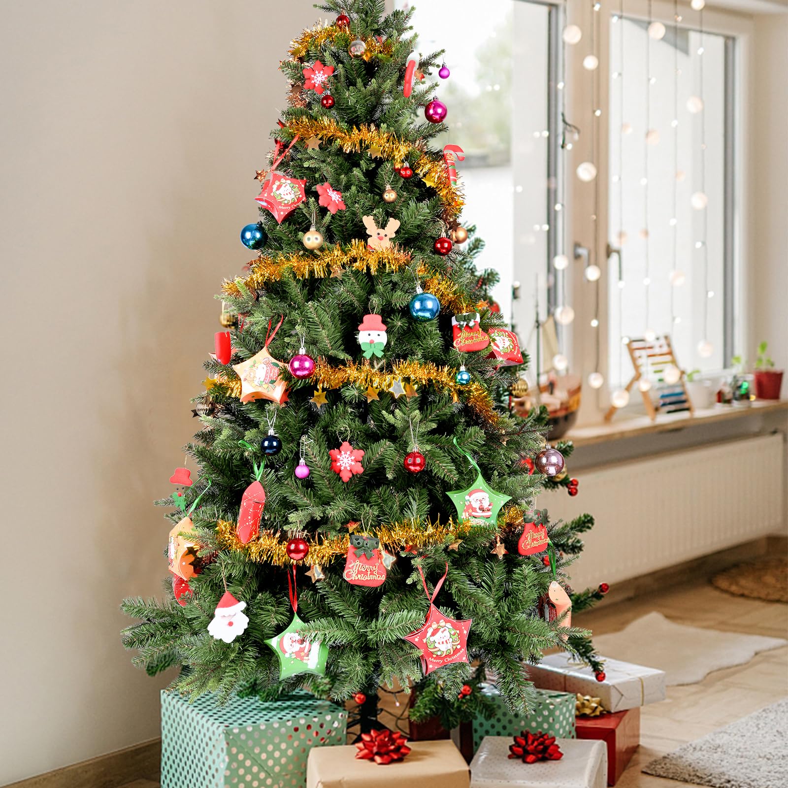 YEAUPE PRO Árbol de Navidad Artificial 165 cm con 800 Puntas, PVC + PE | Base Metálica Resistente Incluyendo una Cinta Decorativa de 9 m | para Interior y Exterior