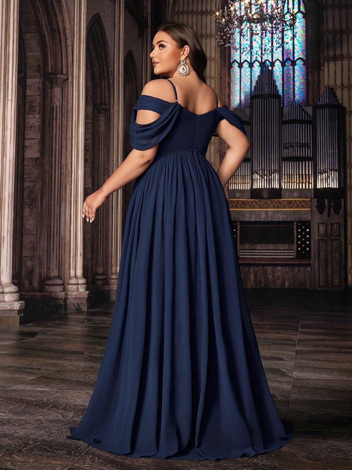 Women's Sequin Plus Size Wedding Guest Bridesmaid Dresses Maxi Gown for Formal Prom Cocktail Party Evening Events - Image 3